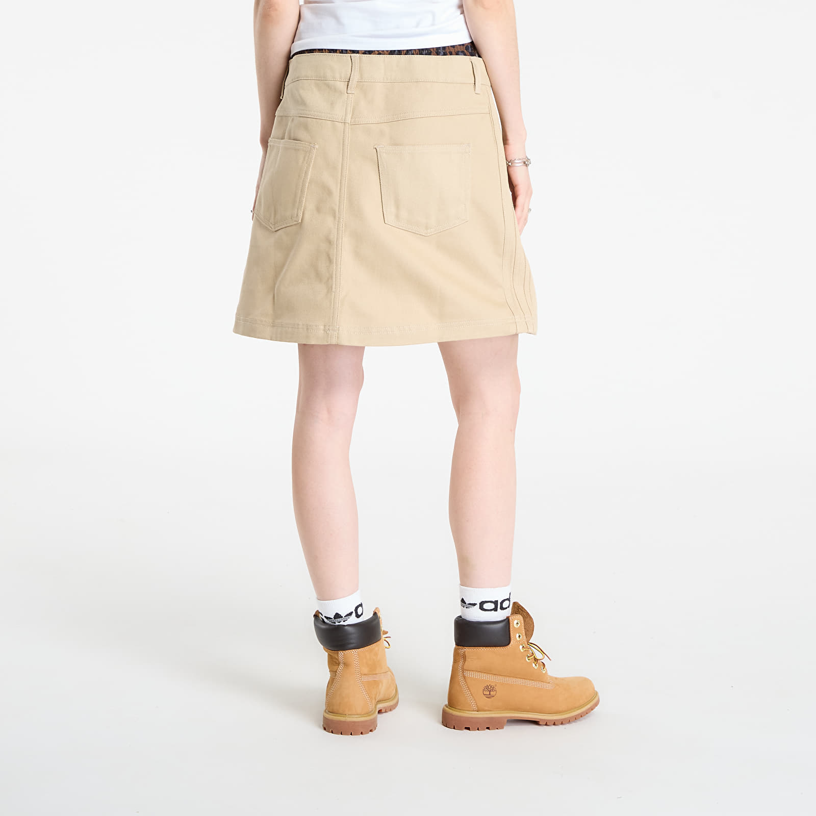 Fuste pentru femei adidas Firebird Utility Mini Skirt Stone Khaki
