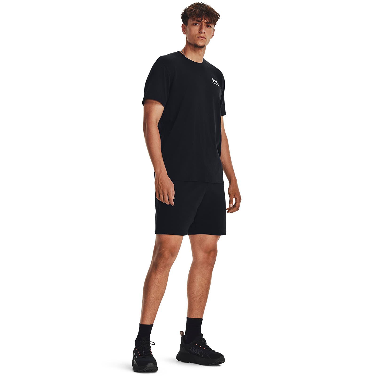 Pantaloncini uomo Under Armour Essential Fleece Shorts Black