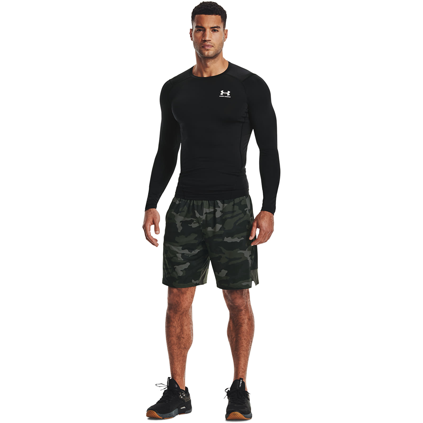 Heren T-shirts Under Armour Hg Armour Comp Ls Black