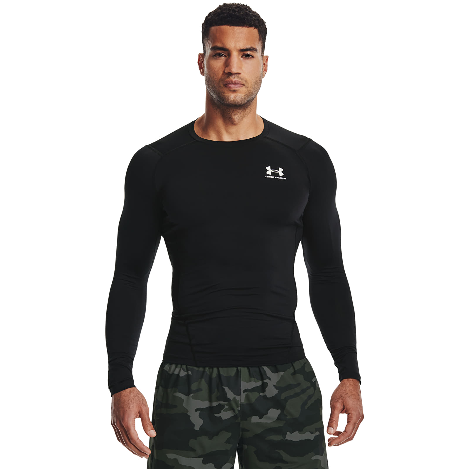 Heren T-shirts Under Armour Hg Armour Comp Ls Black