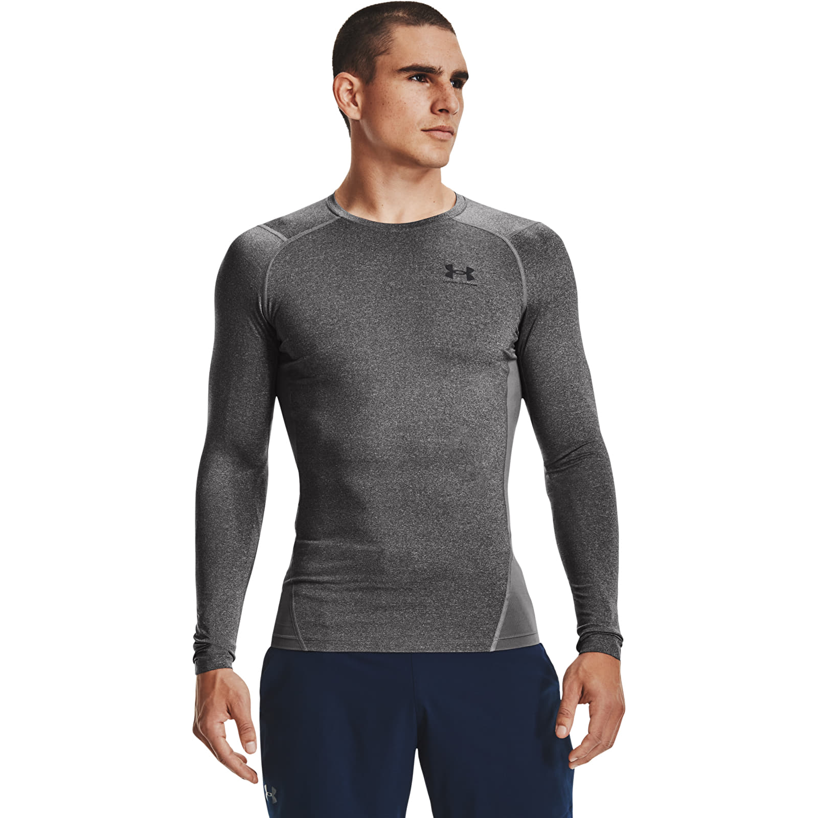 Heren T-shirts Under Armour Hg Armour Comp Ls Gray