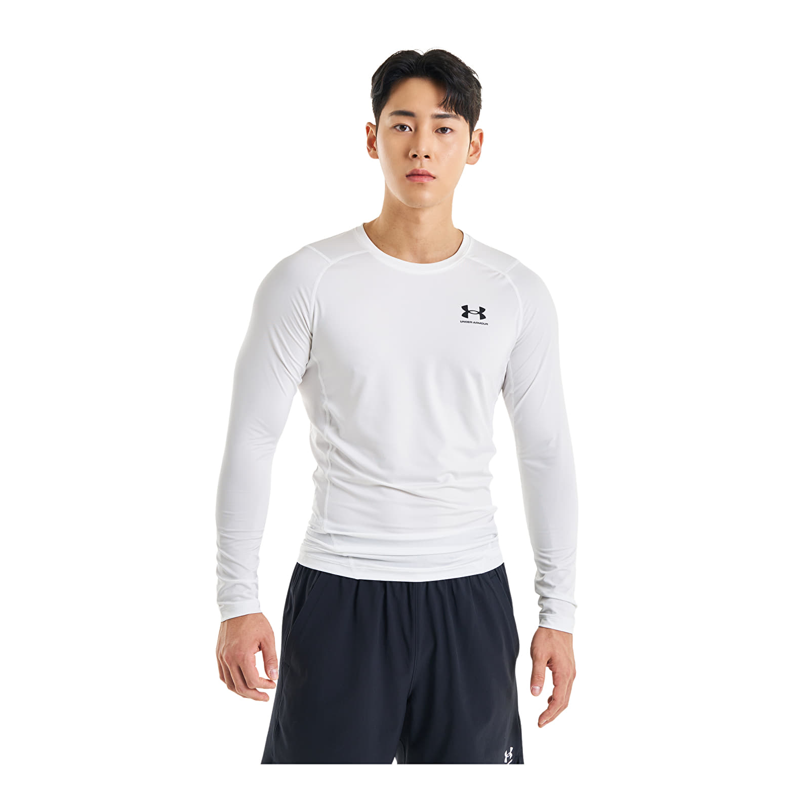 Meeste T-särgid Under Armour Hg Armour Comp Ls White