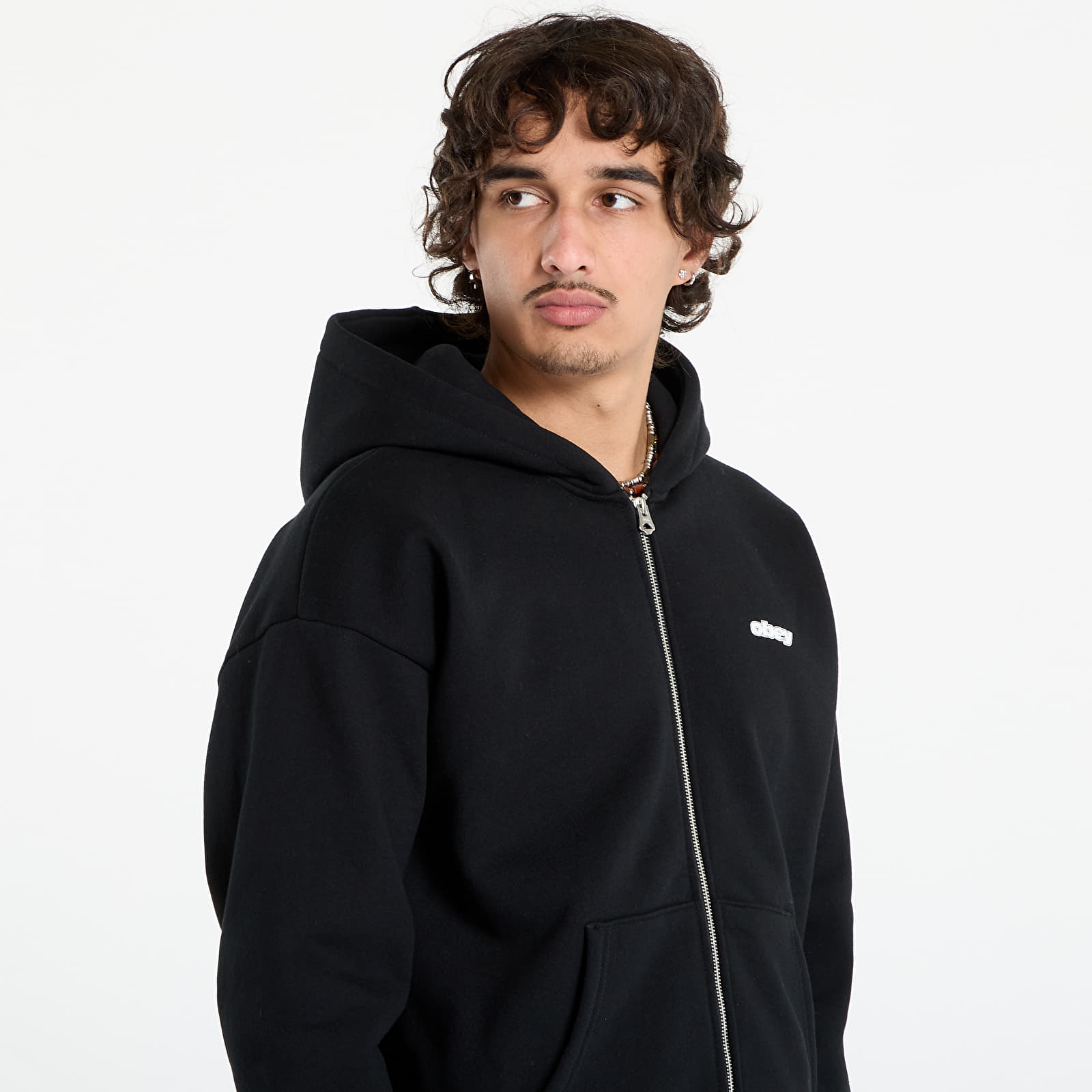 Felpe con cappuccio uomo OBEY Gaze Extra Heavy Zip Hood Black