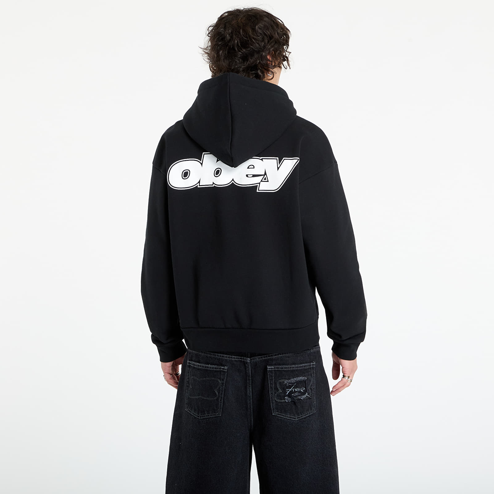 Felpe con cappuccio uomo OBEY Gaze Extra Heavy Zip Hood Black