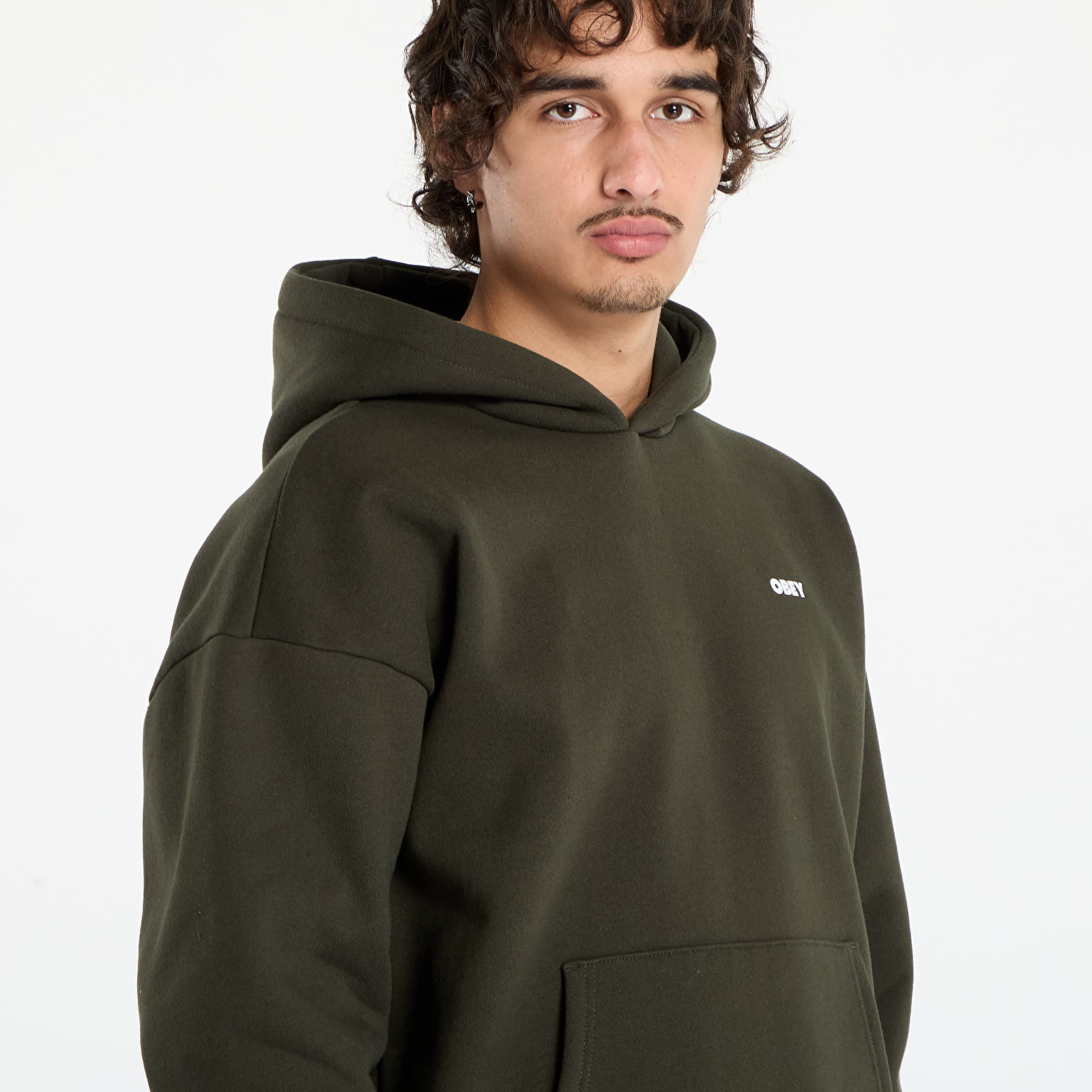Felpe con cappuccio uomo OBEY Bold Icon Extra Heavy Hoodie Rosin