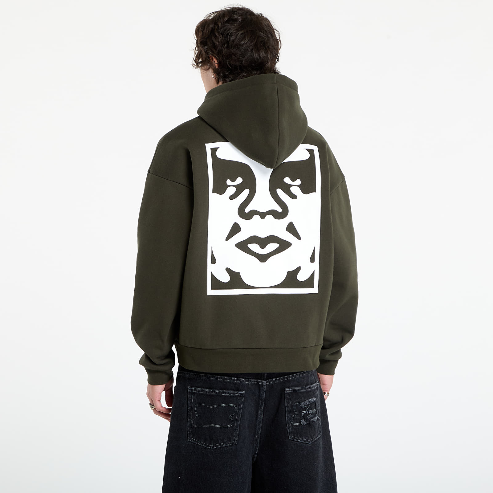 Felpe con cappuccio uomo OBEY Bold Icon Extra Heavy Hoodie Rosin