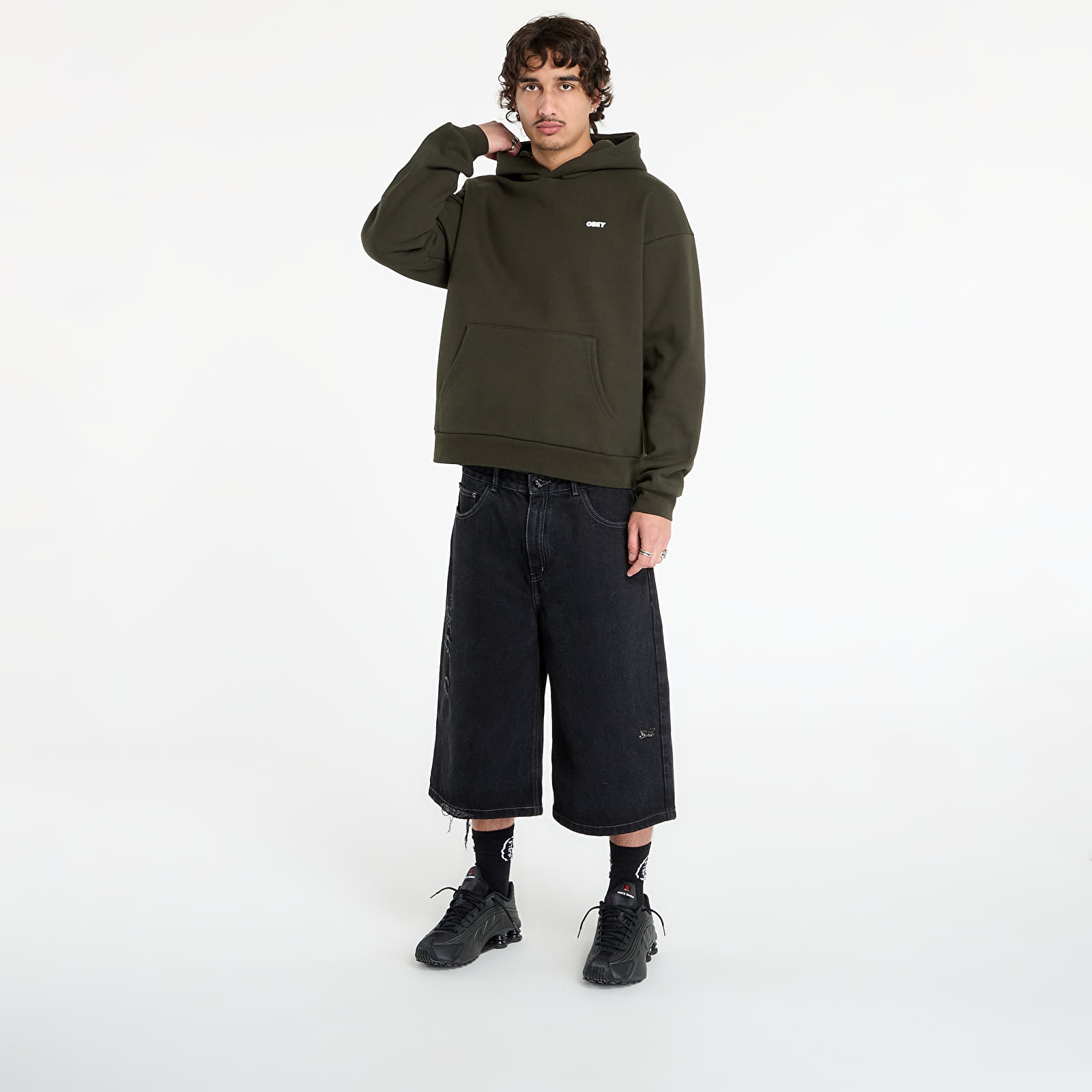 Felpe con cappuccio uomo OBEY Bold Icon Extra Heavy Hoodie Rosin