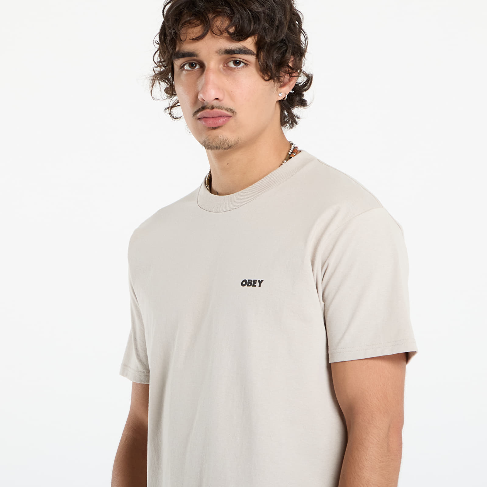 Muške majice kratkih rukava OBEY Visual Studios Tee Silver Grey