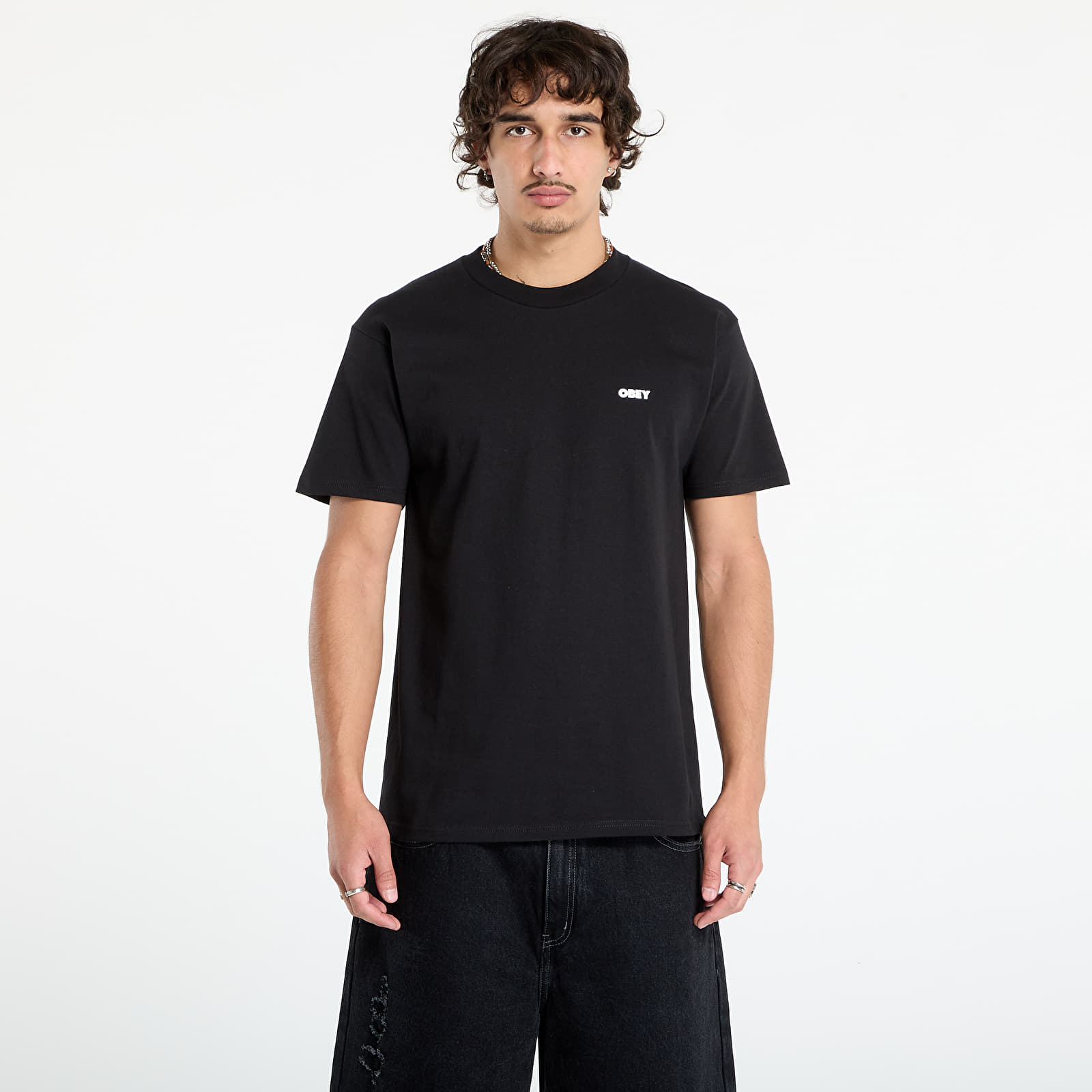 Muške majice kratkih rukava OBEY Art Studio Flowers Tee Black