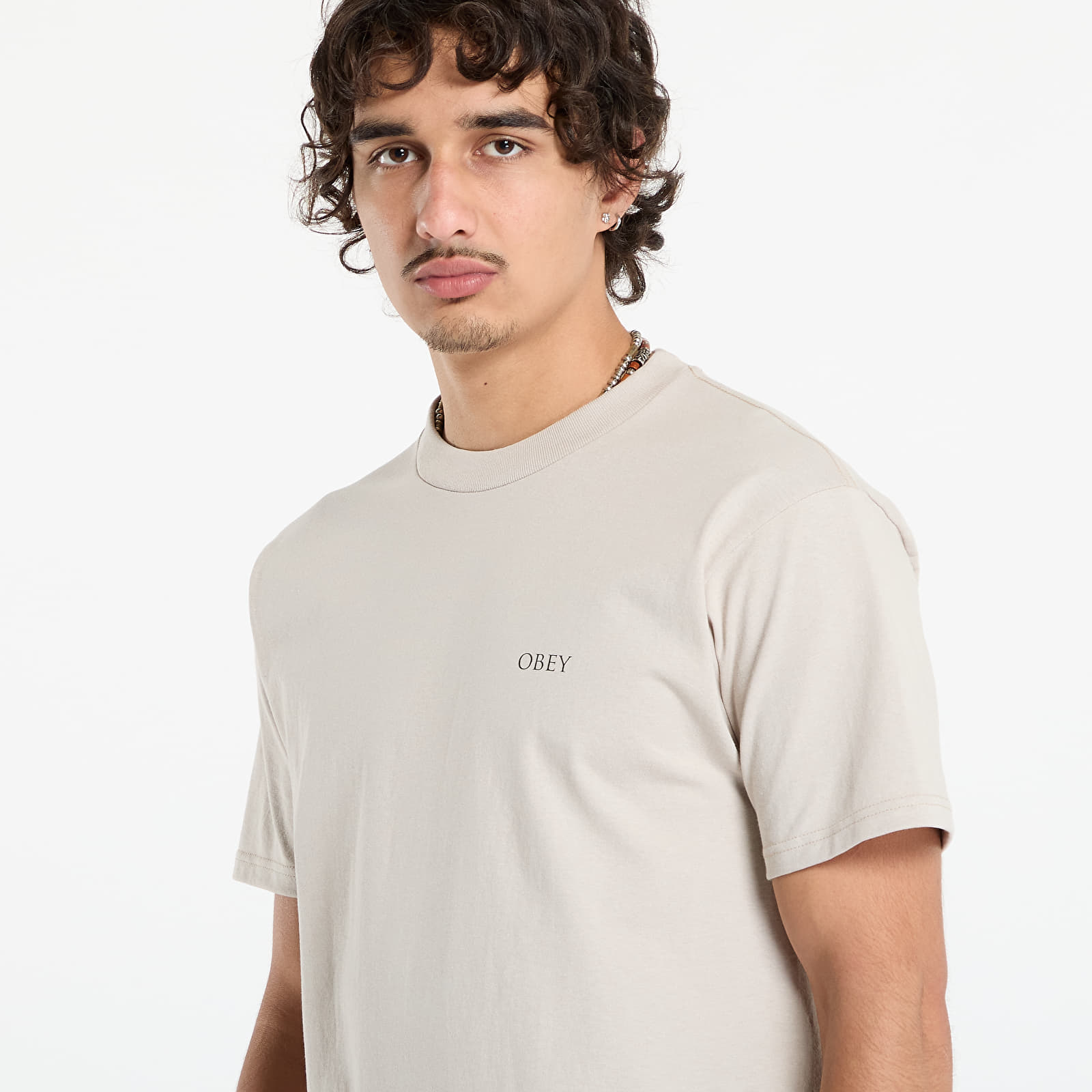 Muške majice kratkih rukava OBEY Peace & Justice Statue Tee Silver Grey