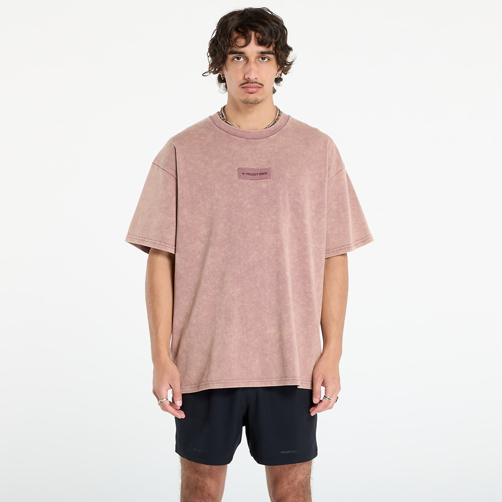 Muške majice kratkih rukava Under Armour Project Rock Hwt OS Tee Maroon
