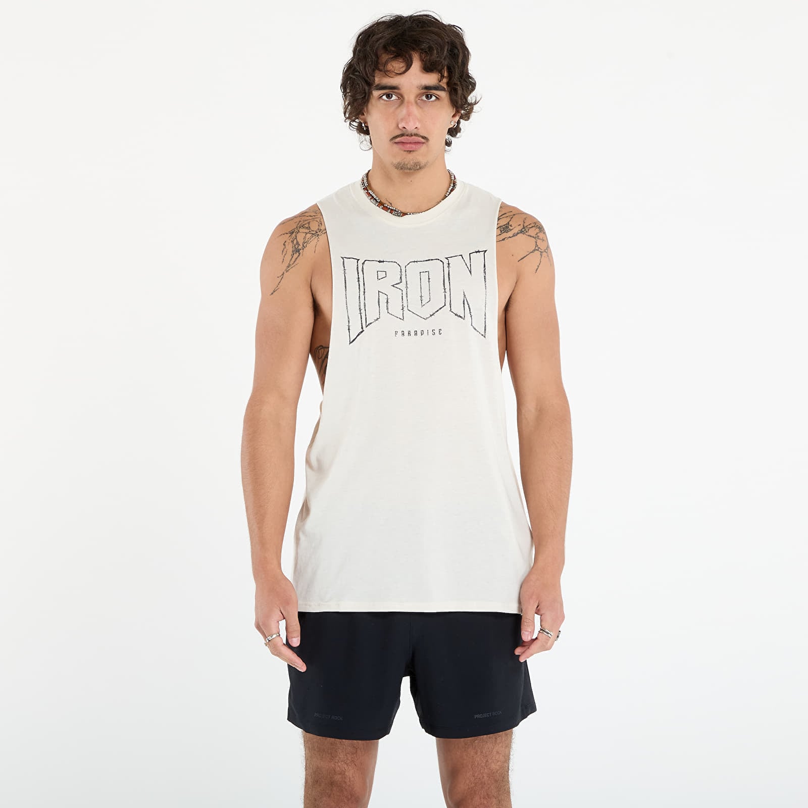Under Armour Project Rock Tank Beige M