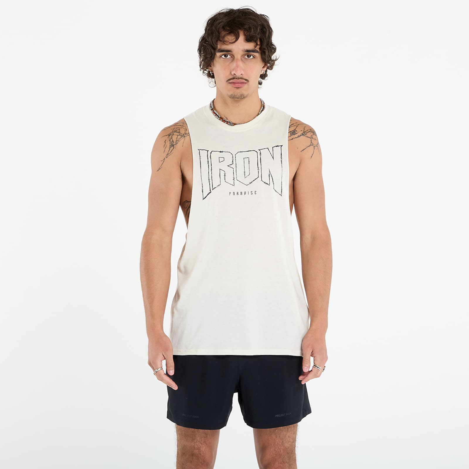 Men's tank tops Under Armour Project Rock Tank Beige
