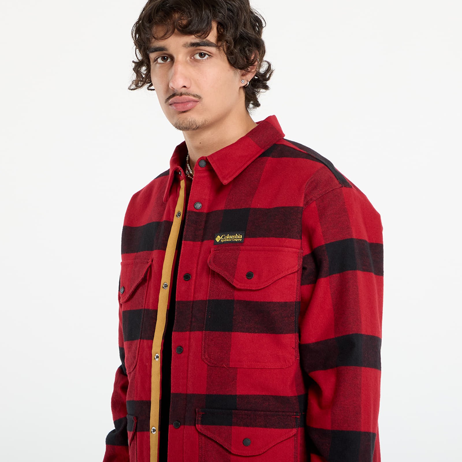 Men's jackets Columbia High Cascades™ Shirt Jacket Red Dahlia Tims Buffalo Plaid