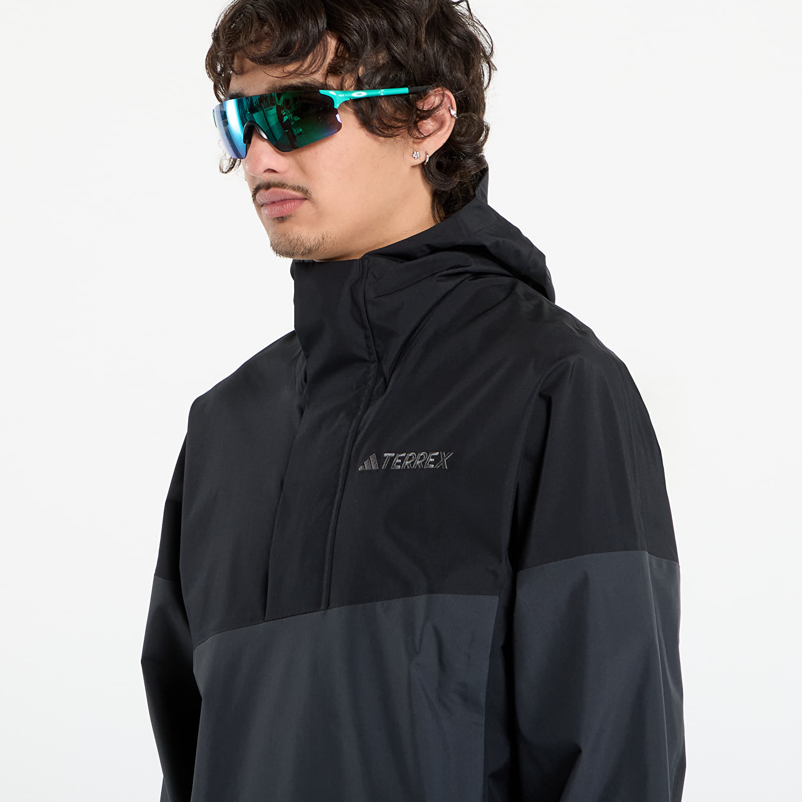 Men's jackets adidas Terrex Xploric 2.5L Climaproof Anorak Black/ Semi Impact Orange