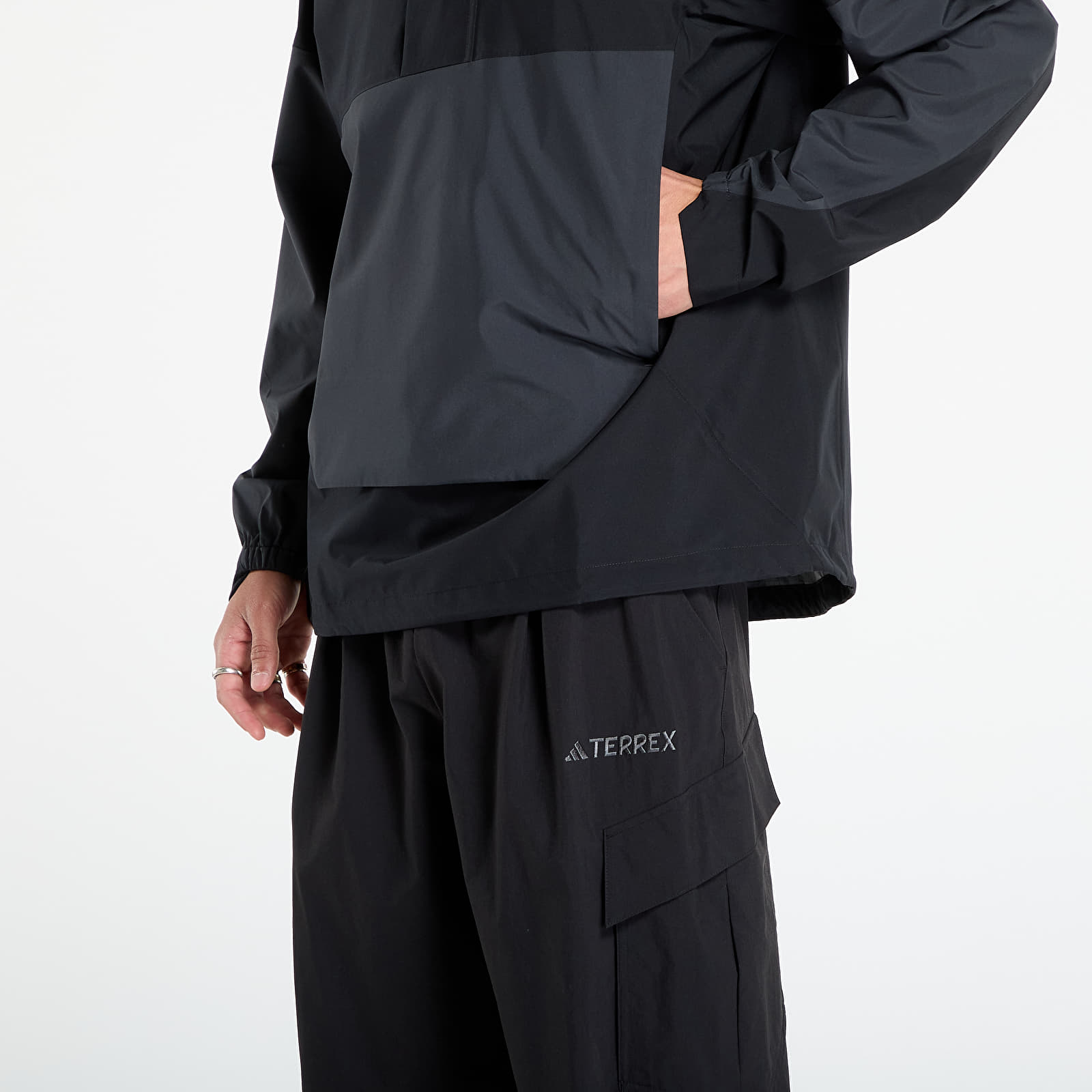 Men's jackets adidas Terrex Xploric 2.5L Climaproof Anorak Black/ Semi Impact Orange