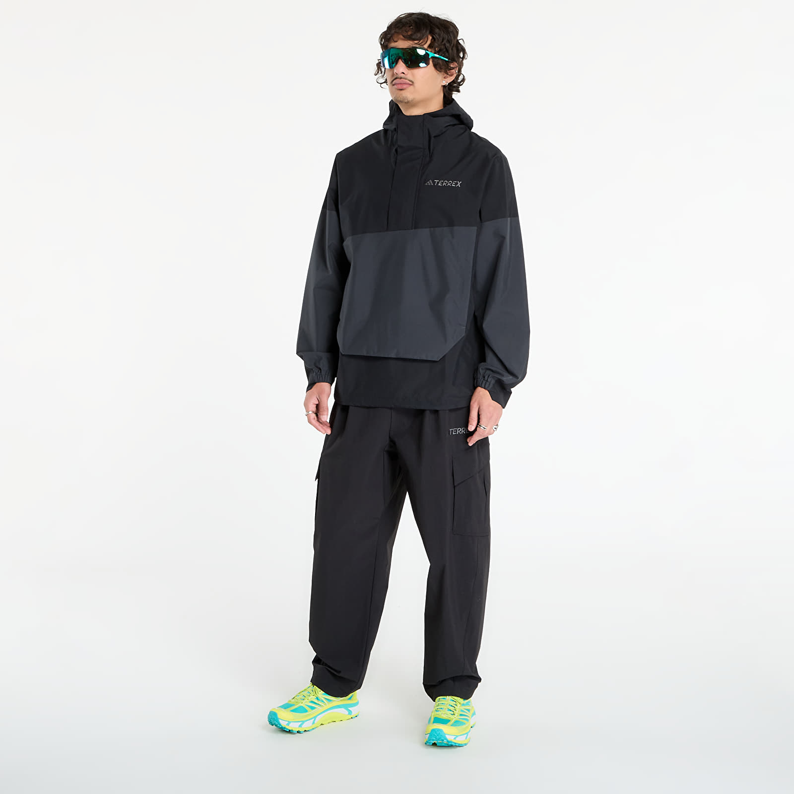 Men's jackets adidas Terrex Xploric 2.5L Climaproof Anorak Black/ Semi Impact Orange