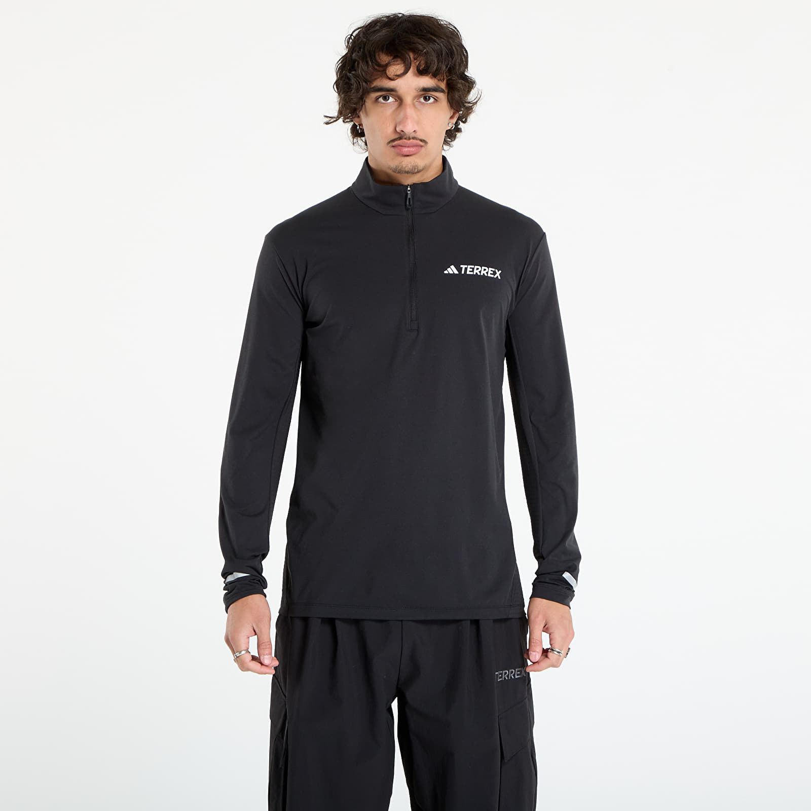 Men's T-shirts adidas Terrex Xperior Half-Zip Long-Sleeve Top Black