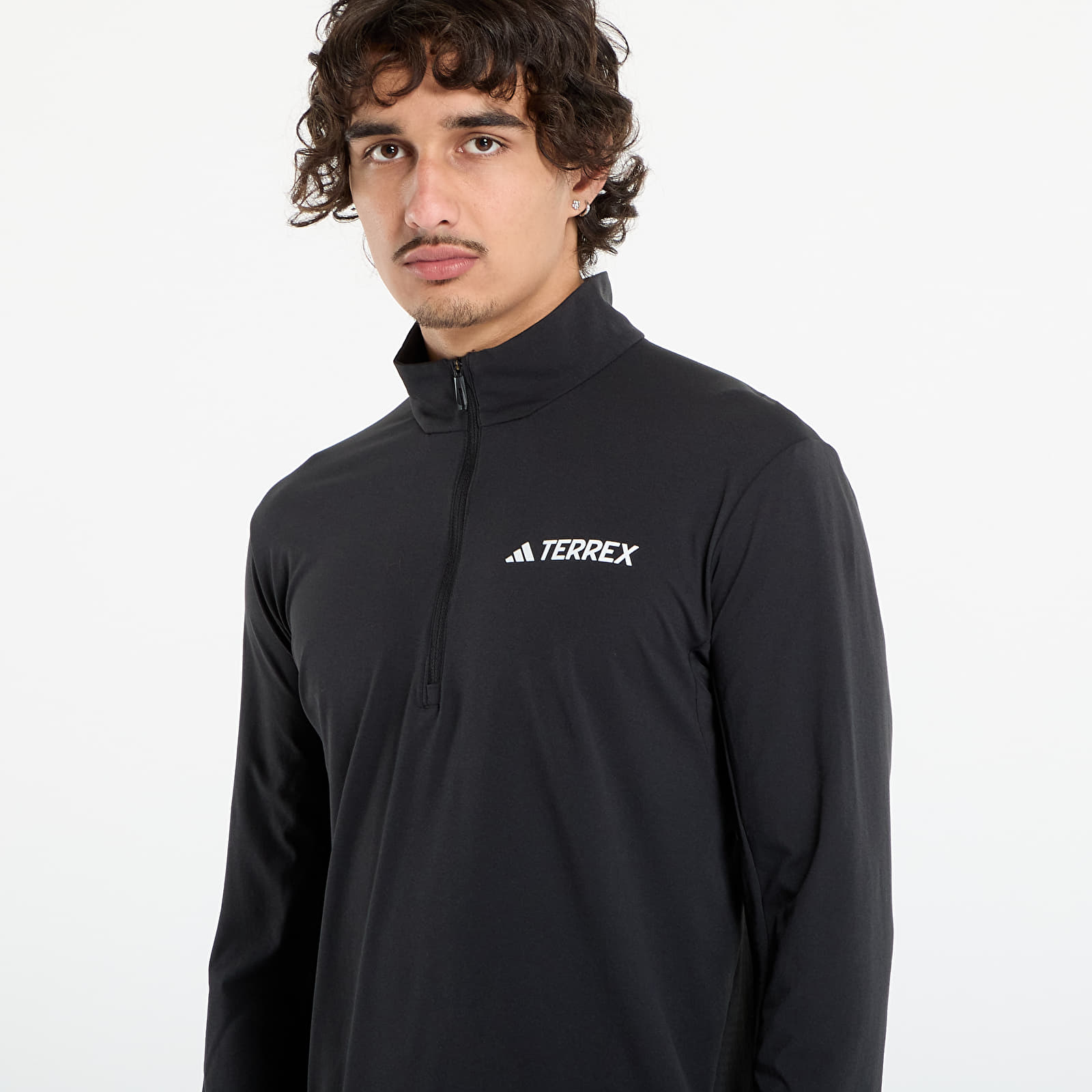 Men's T-shirts adidas Terrex Xperior Half-Zip Long-Sleeve Top Black