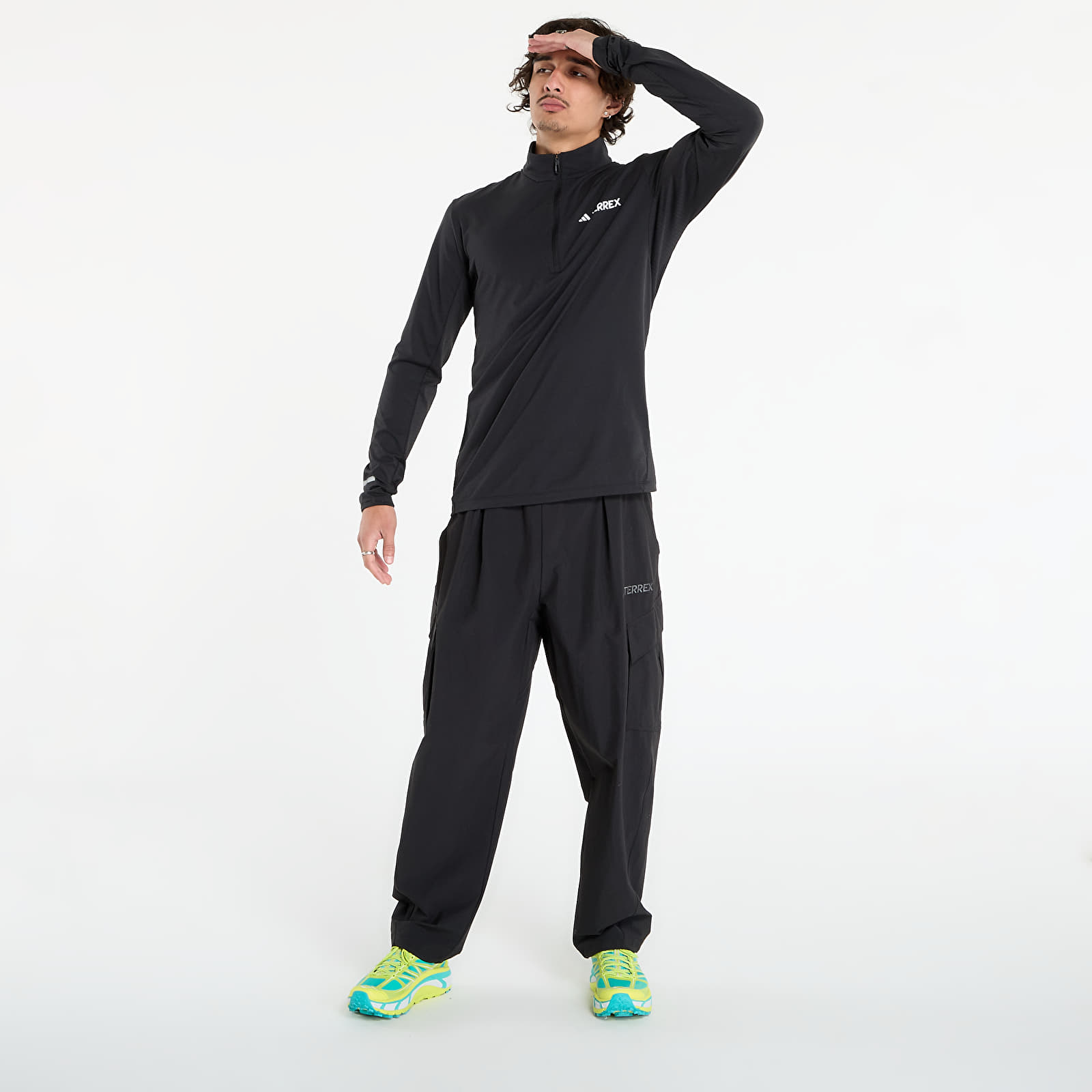 Men's T-shirts adidas Terrex Xperior Half-Zip Long-Sleeve Top Black