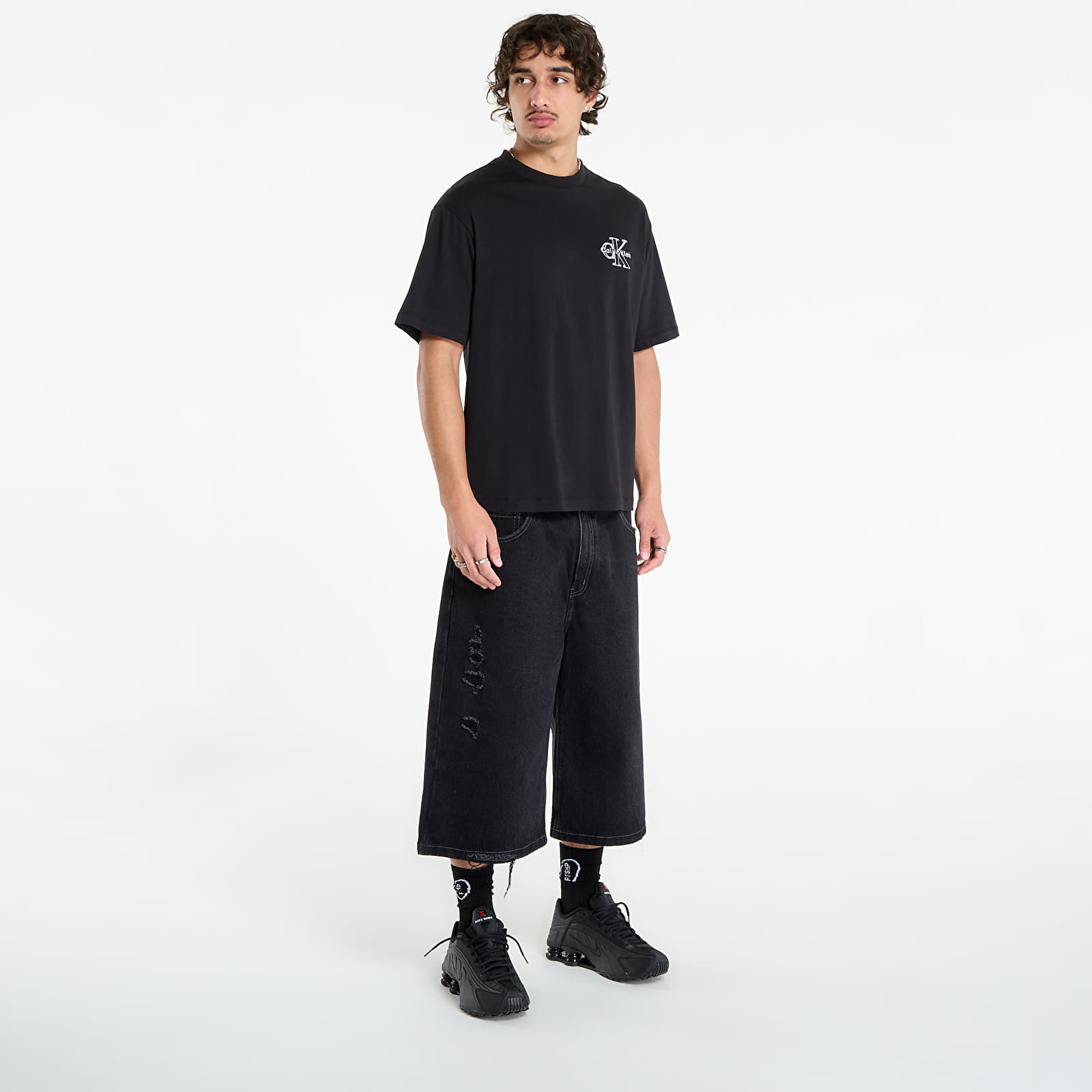 Muške majice kratkih rukava Calvin Klein Jeans Ss 30S Micro Monolog Graphic Tee Black