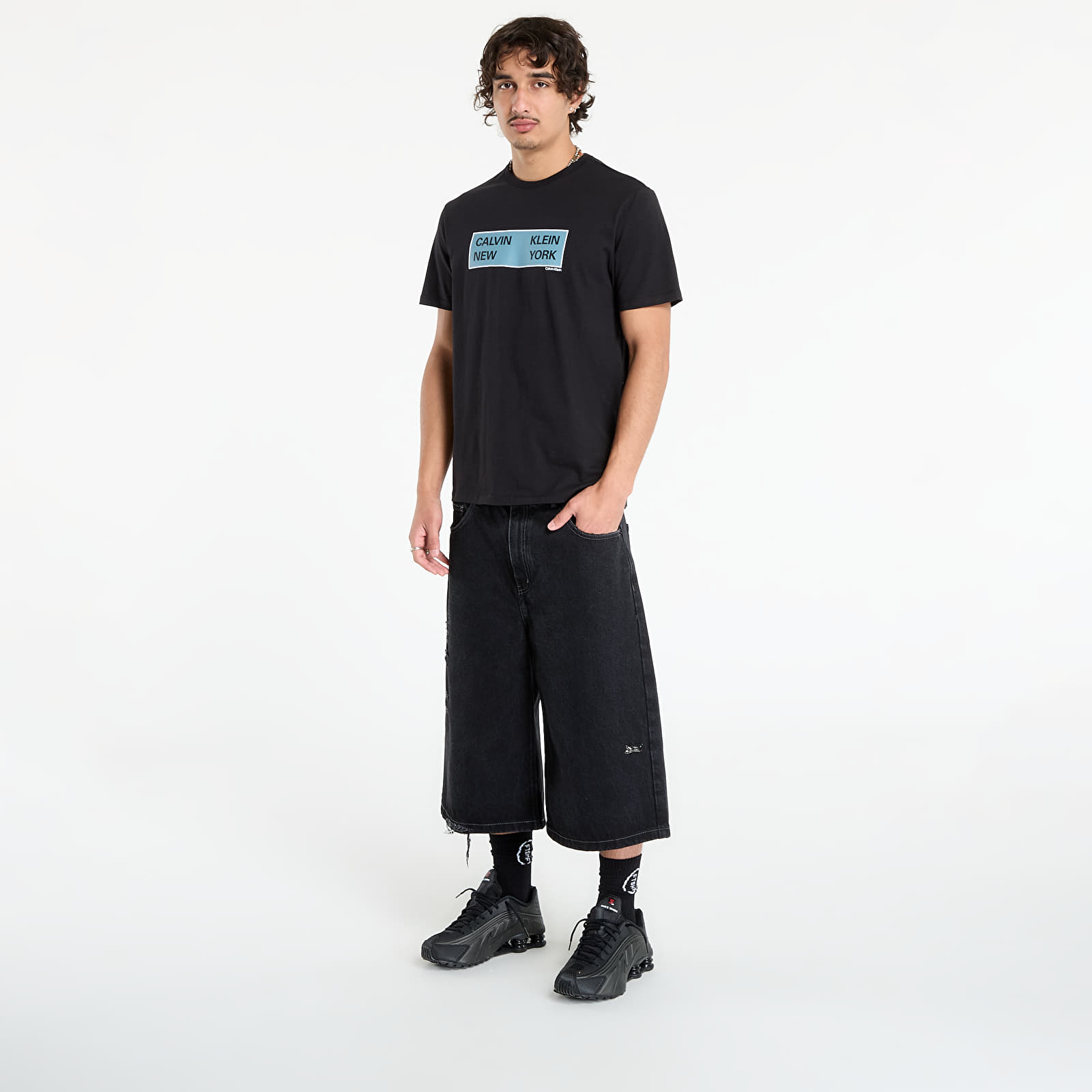 Muške majice kratkih rukava Calvin Klein Jeans SS CK NY Box Graphic Tee Black