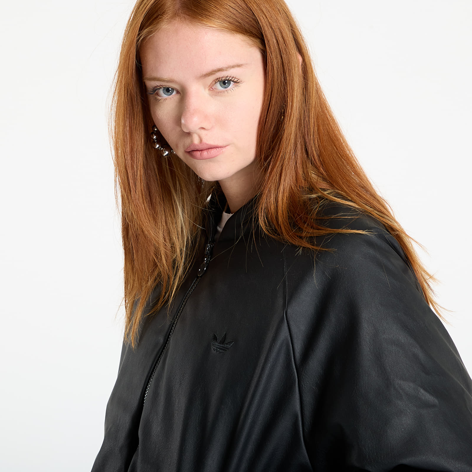 Women's bombers adidas Pleather Bomber Synthetic Down Jacket Black
