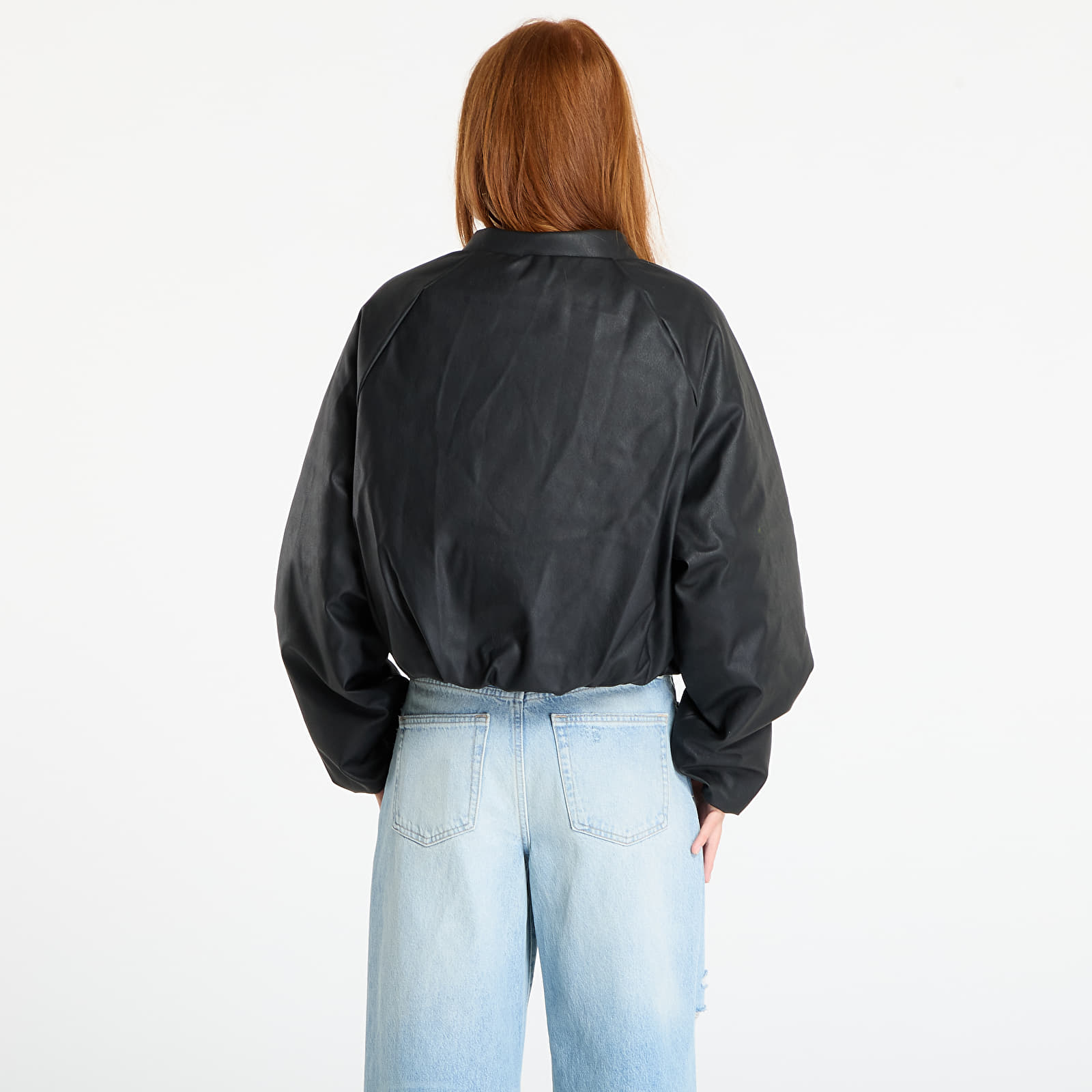 Women's bombers adidas Pleather Bomber Synthetic Down Jacket Black