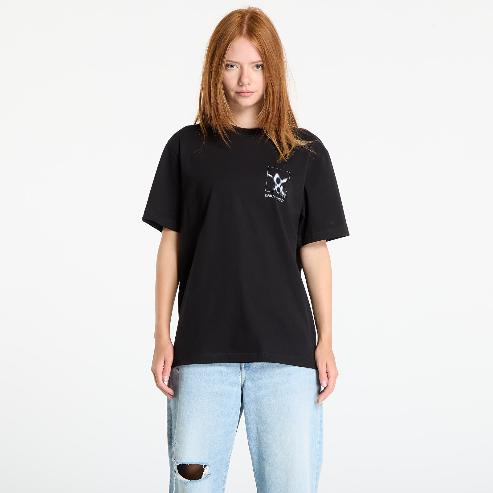 Женские футболки Daily Paper Shadow Grid Ss T-Shirt Black