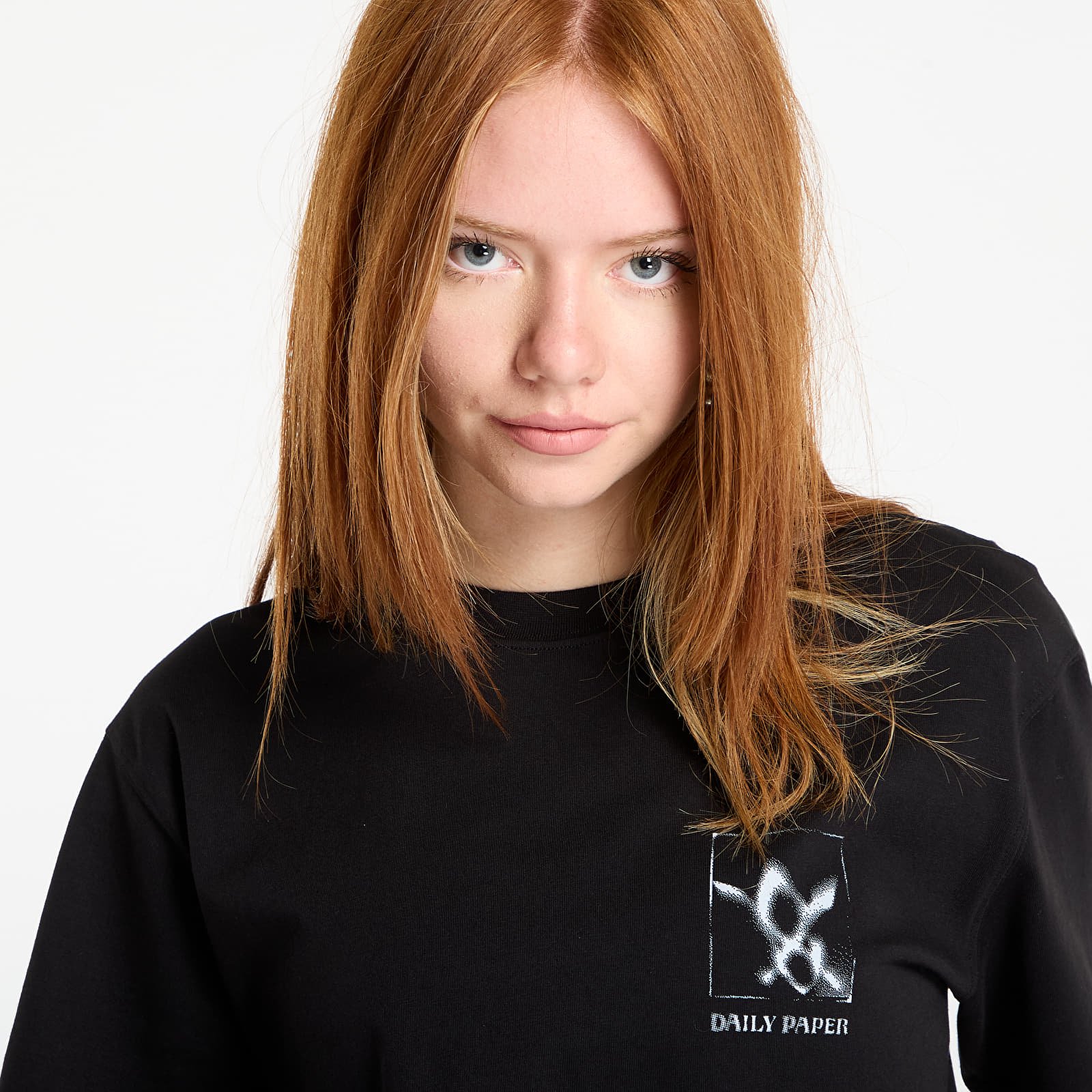 Женские футболки Daily Paper Shadow Grid Ss T-Shirt Black