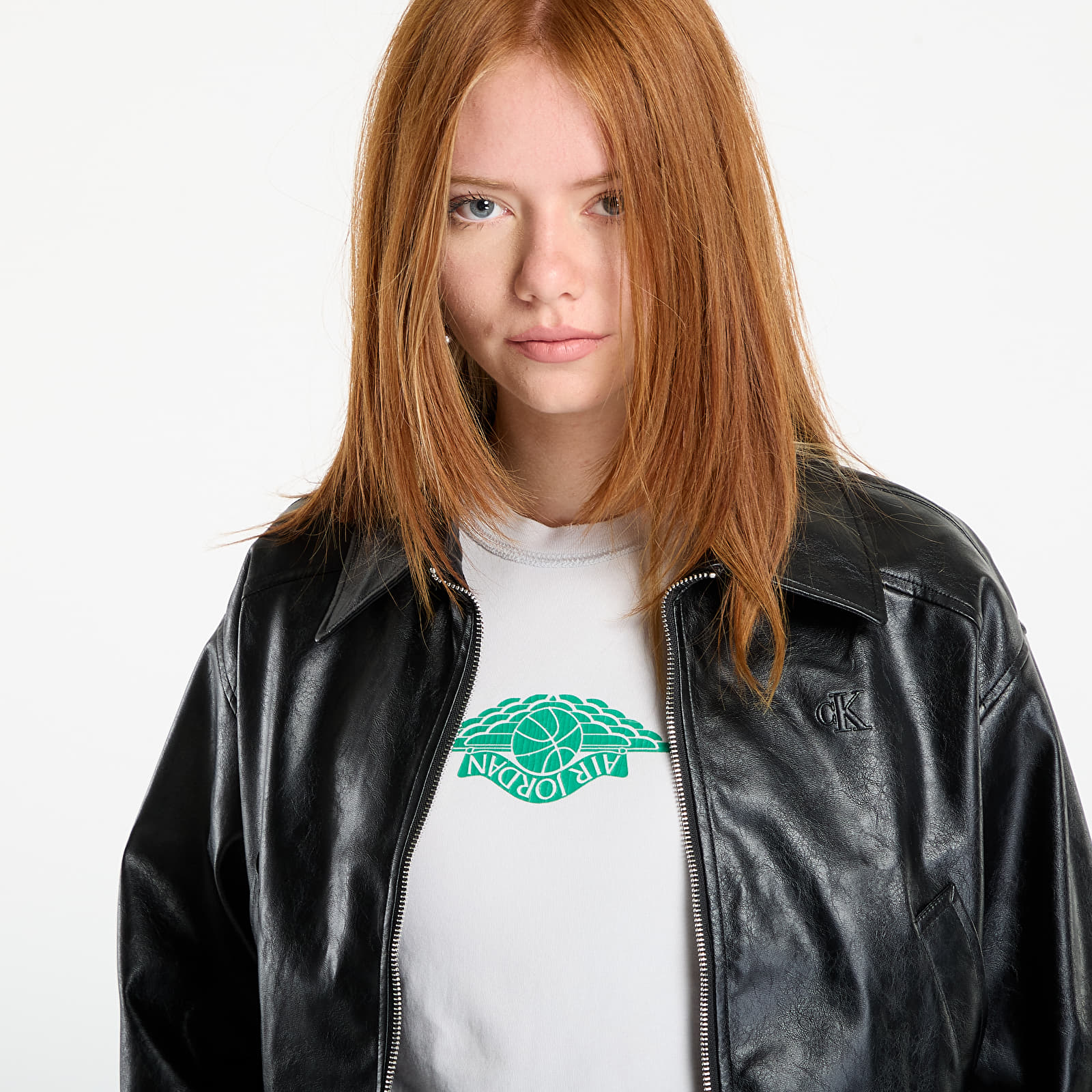 Ženske jakne Calvin Klein Jeans A-Cropped Crinkle Jacket Black