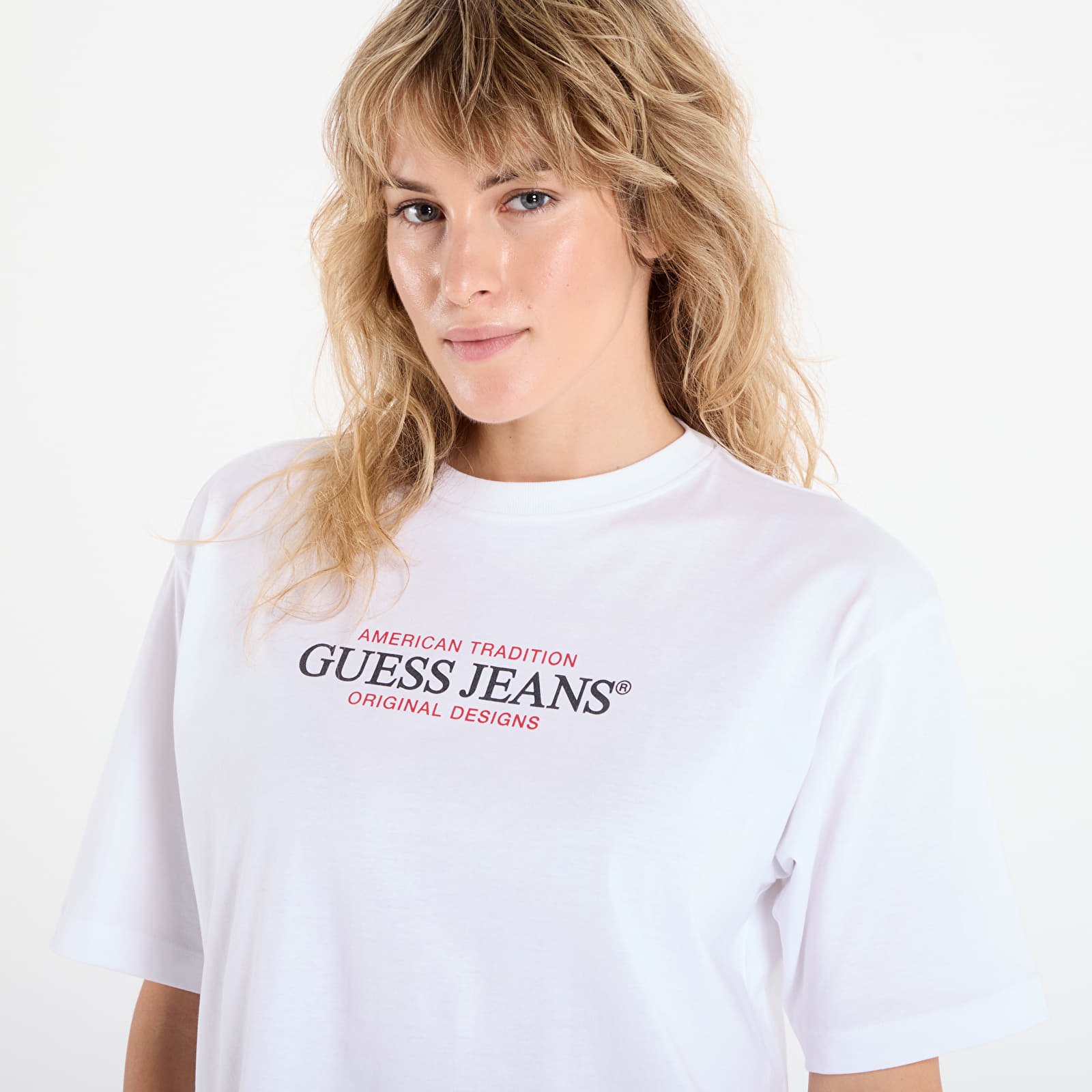 Women's T-shirts Guess Jeans Ss Cn Os American White