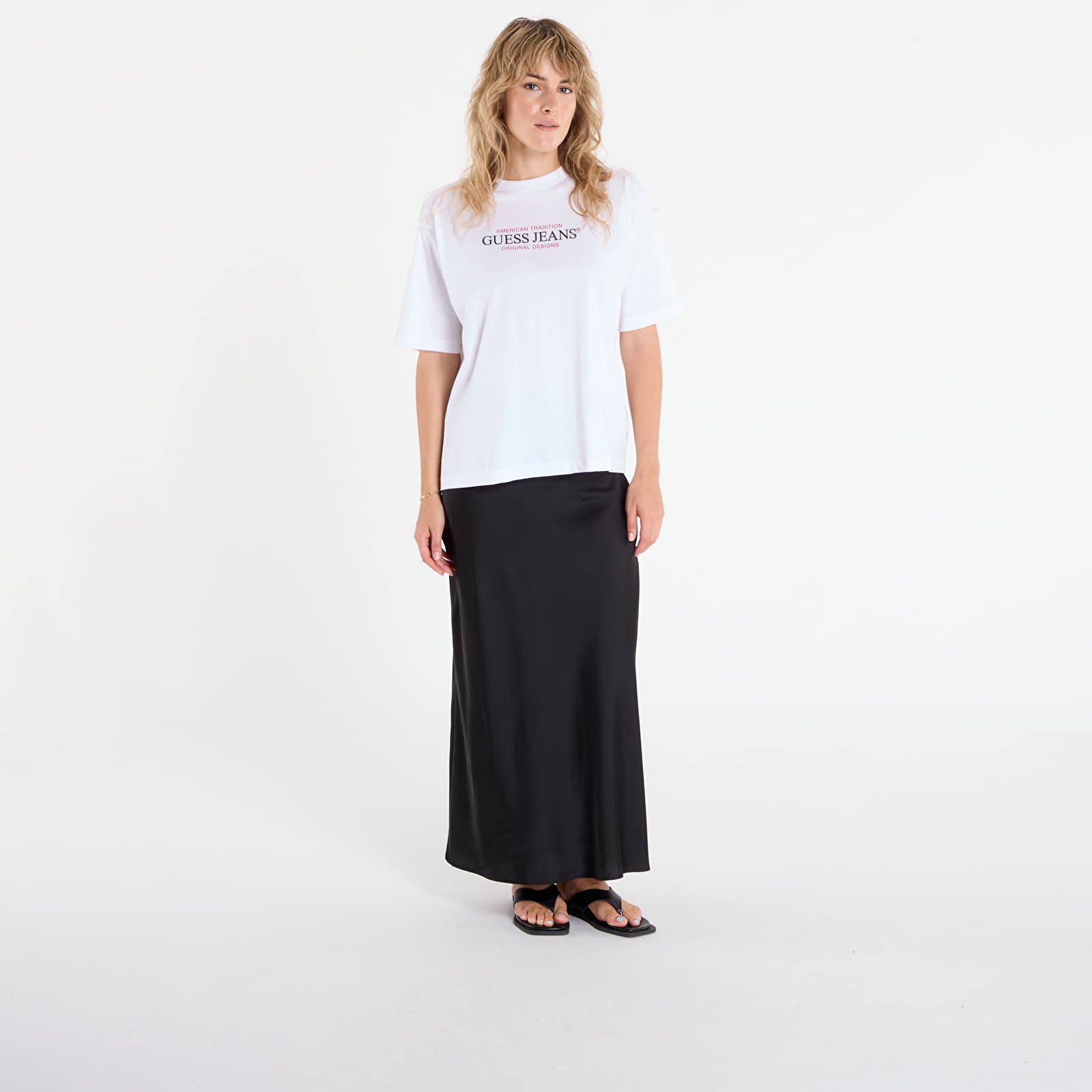 Women's T-shirts Guess Jeans Ss Cn Os American White