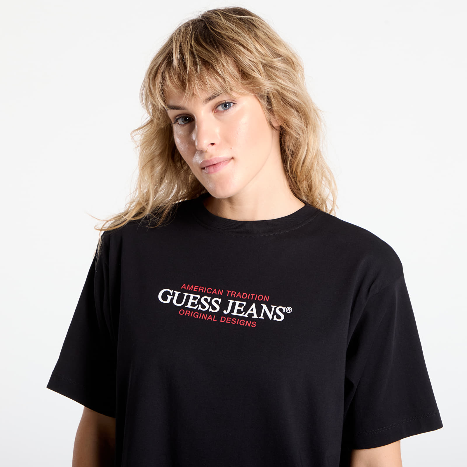 Women's T-shirts Guess Jeans Ss Cn Os American Black