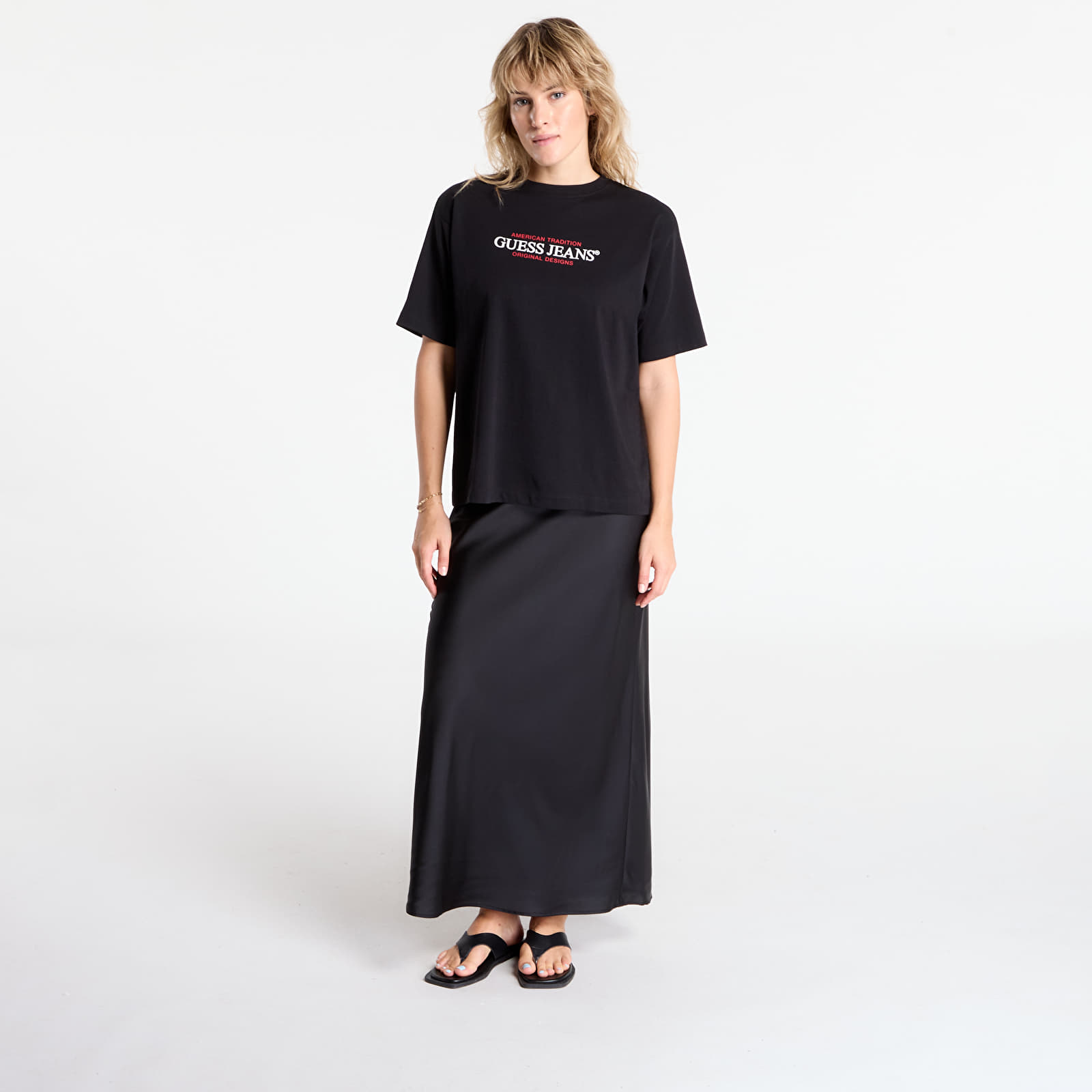 Women's T-shirts Guess Jeans Ss Cn Os American Black