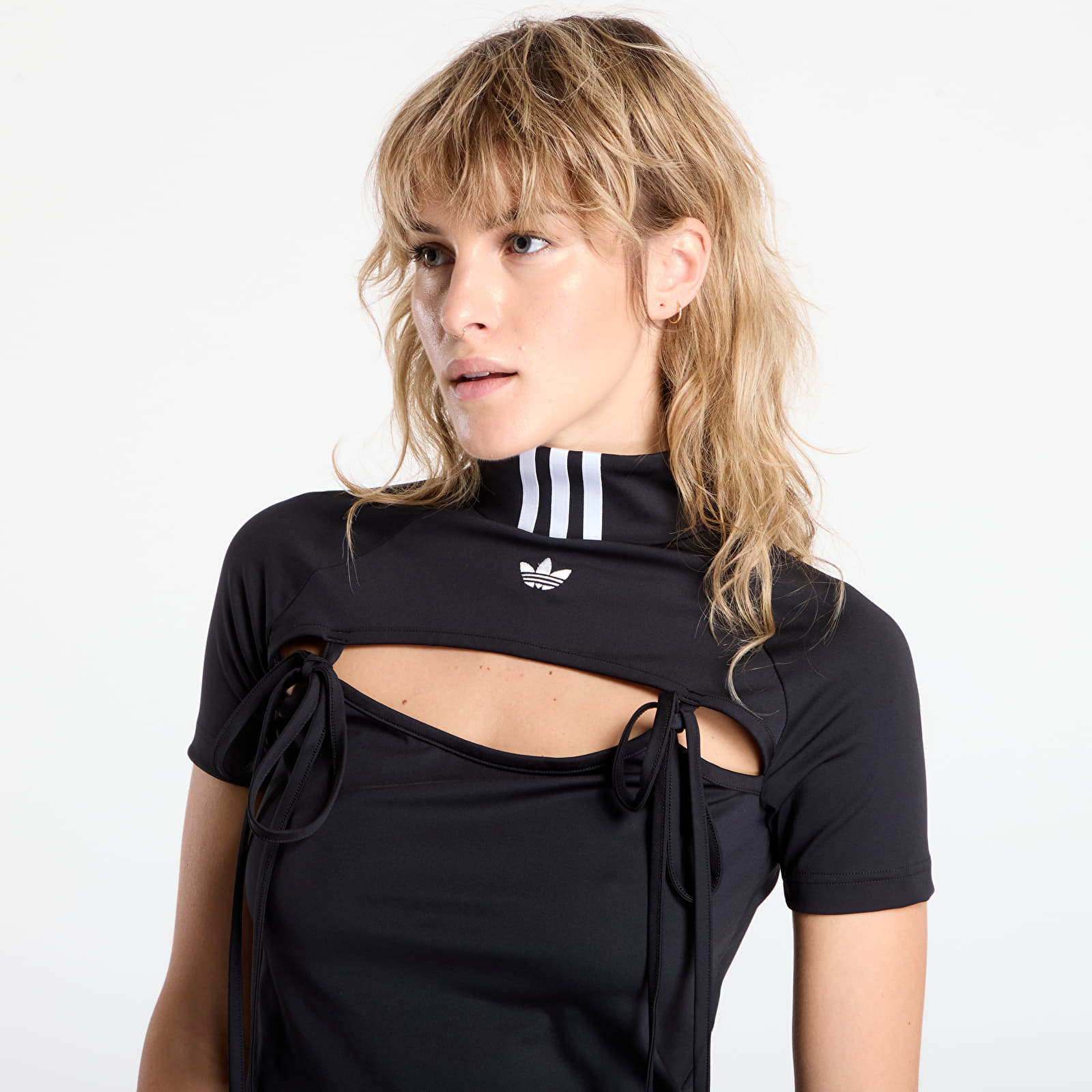Women's tops adidas Ribbon Cut Out Crop Top Black