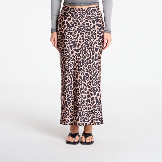 Skirt GUESS Sibilla Long Satin Skirt Leopard Print