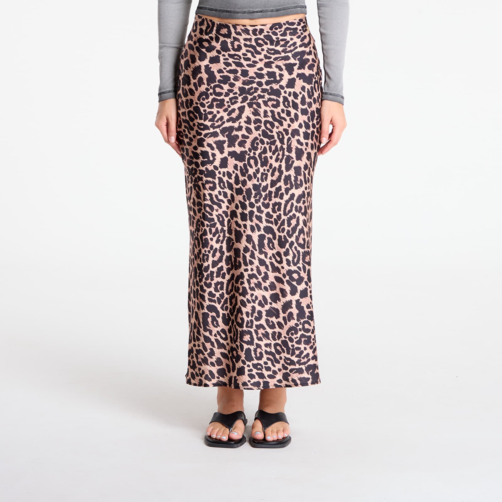 Women's skirts GUESS Sibilla Long Satin Skirt Leopard Print
