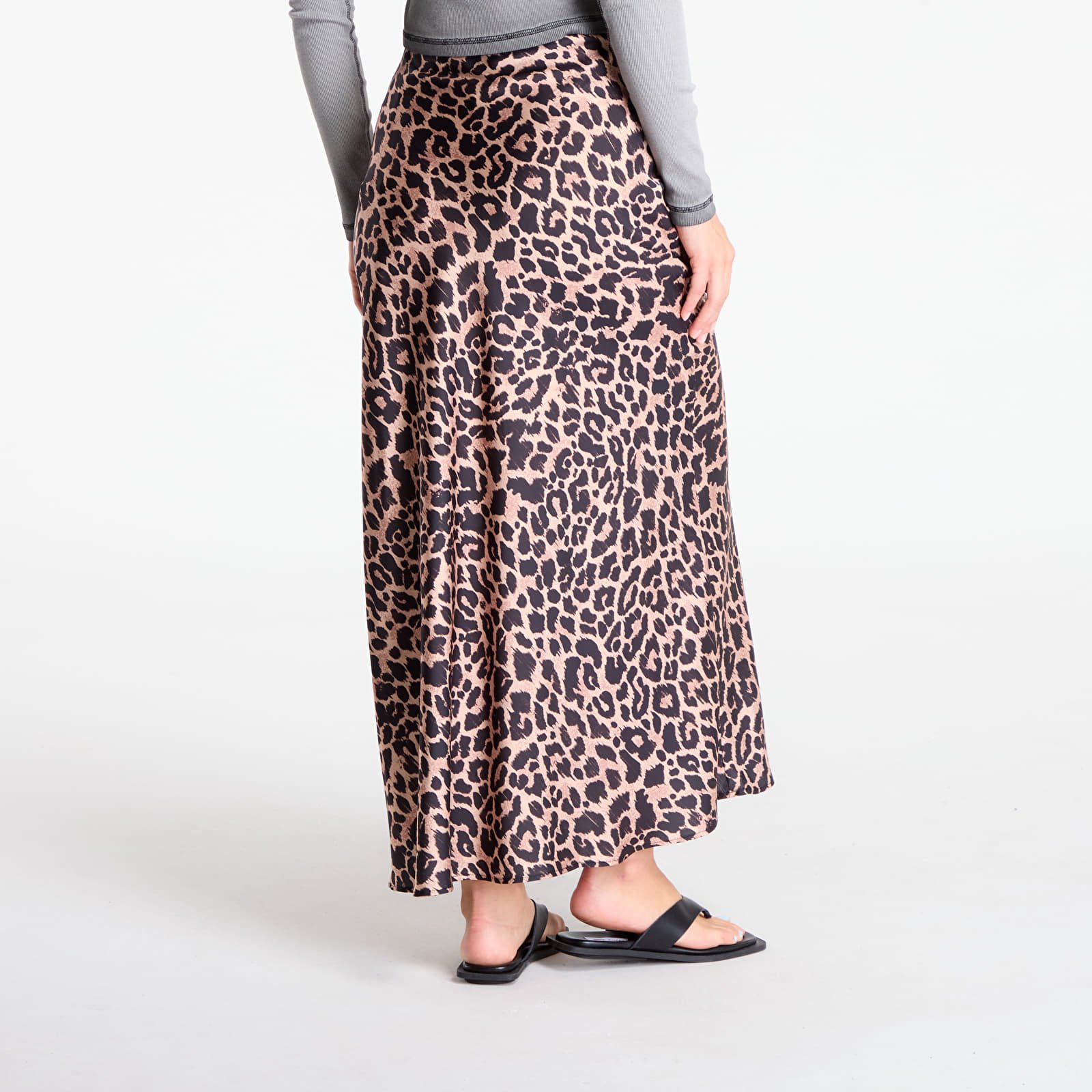 Women's skirts GUESS Sibilla Long Satin Skirt Leopard Print