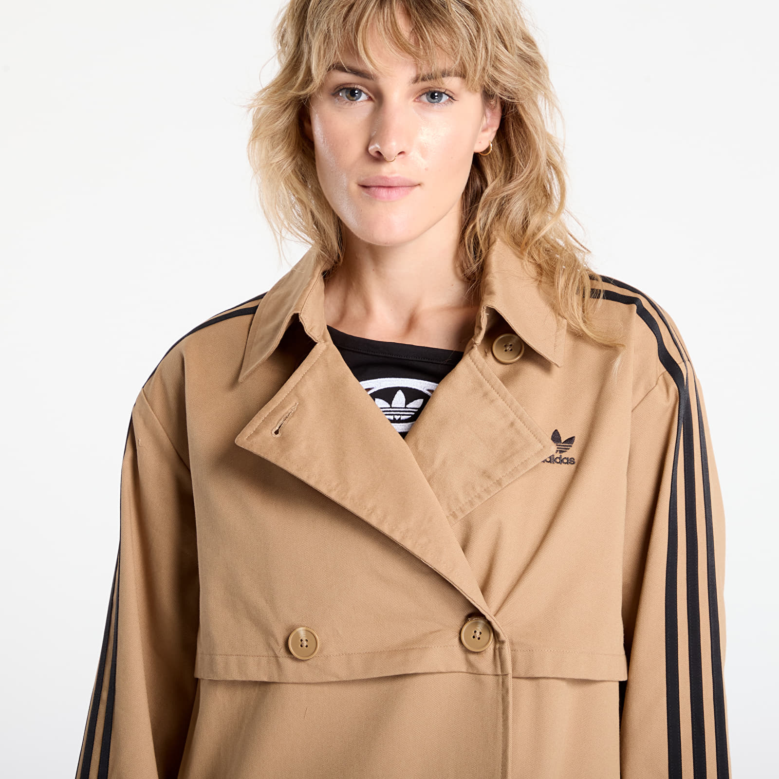 Dámské bundy adidas Adicolor Trench Coat Twill Cardboard