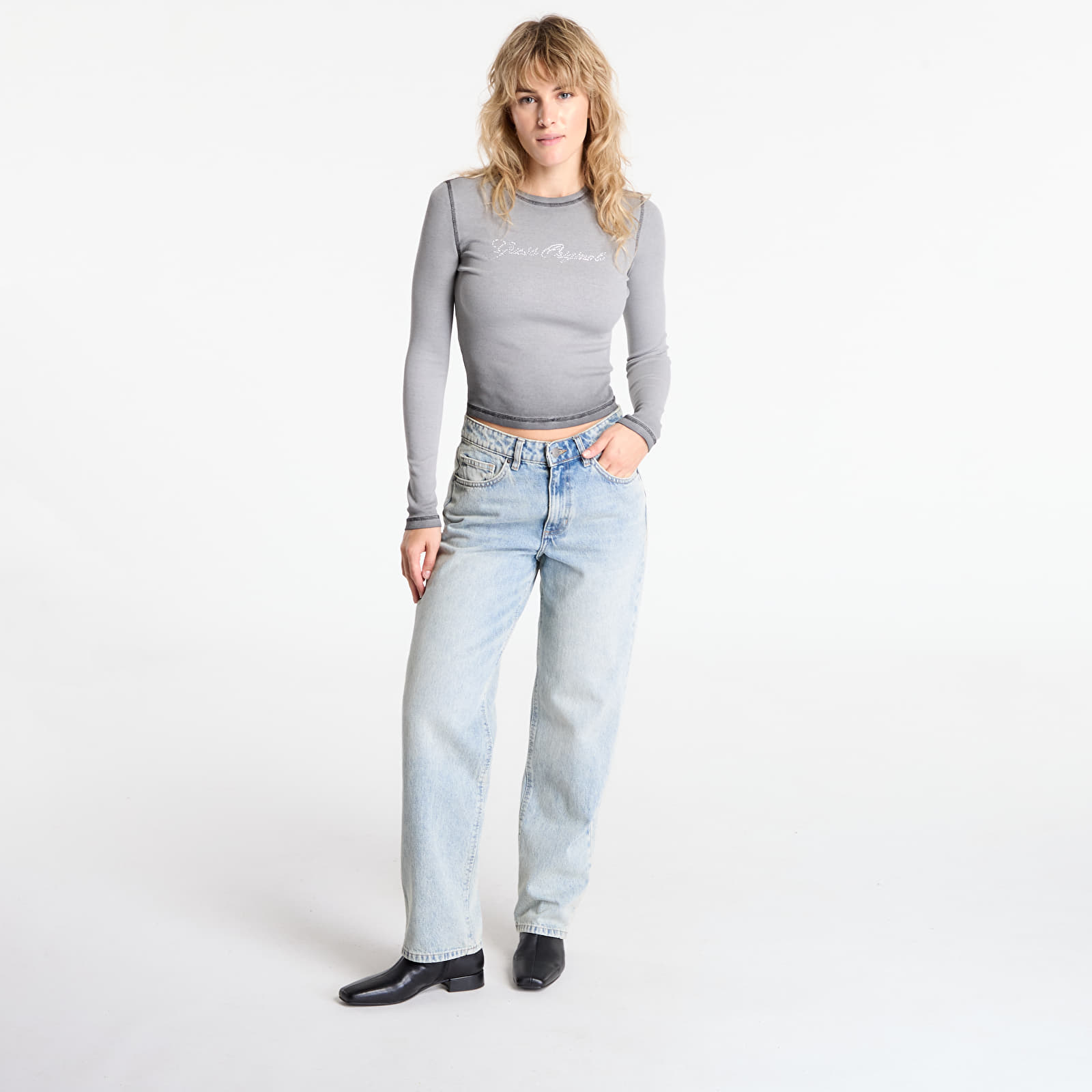 Women's Trousers Guess Originals Baggy Dad Jeans Washed Blue