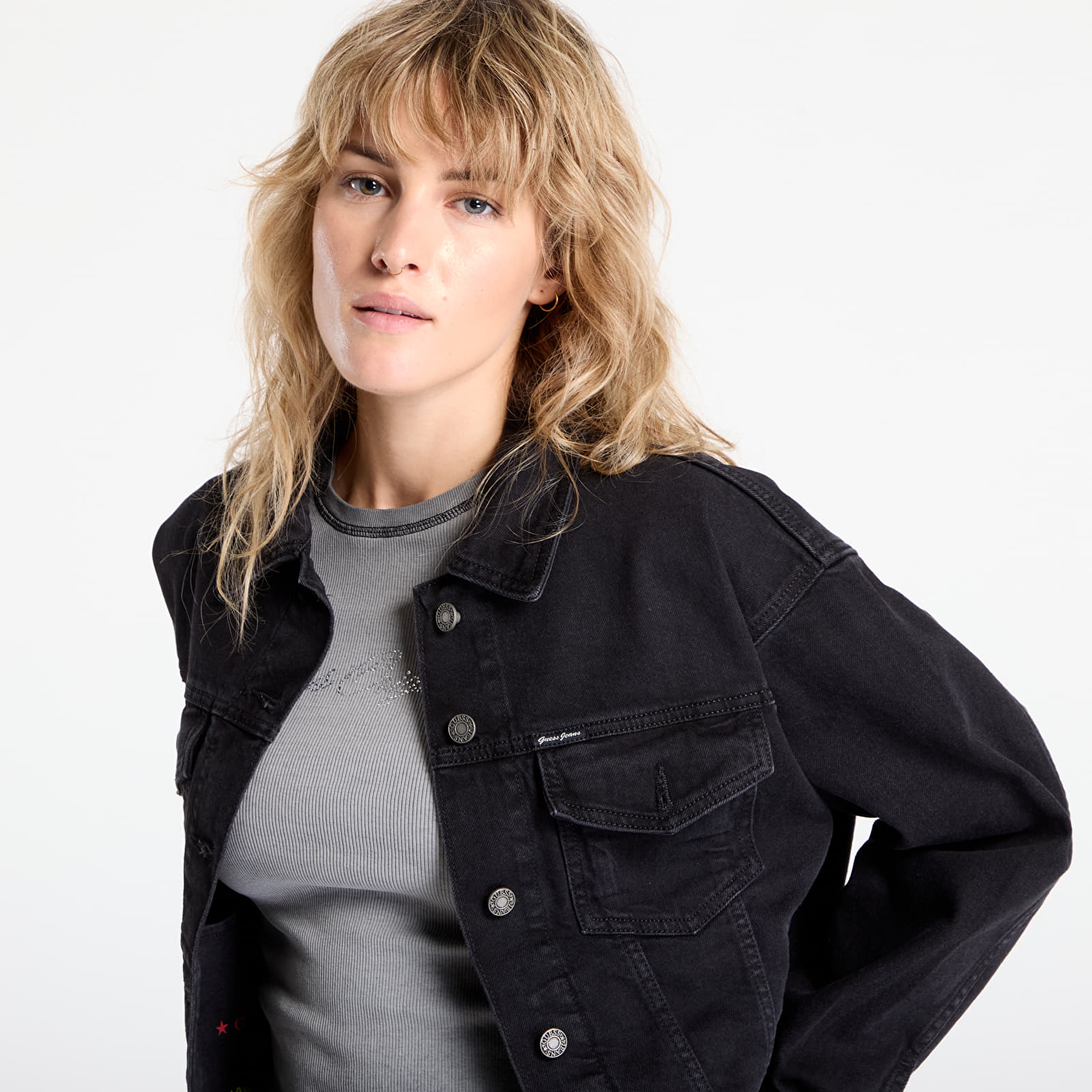 Women's jackets Guess Jeans Oversize Trucker Black