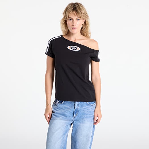T-shirt adidas Originals Campus 2000 Off Shoulder T-Shirt Black
