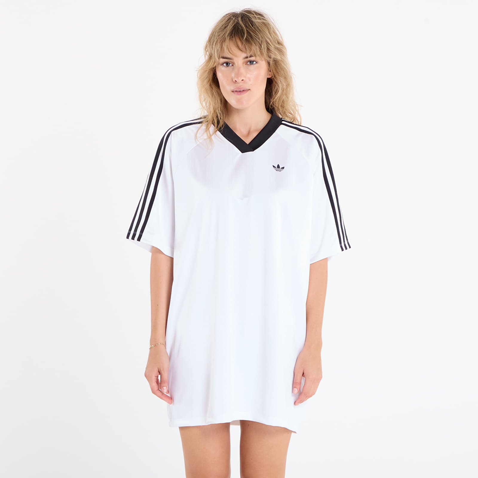 Women's dresses adidas Adicolor Football Jacquard Oversize Dress White/ Black
