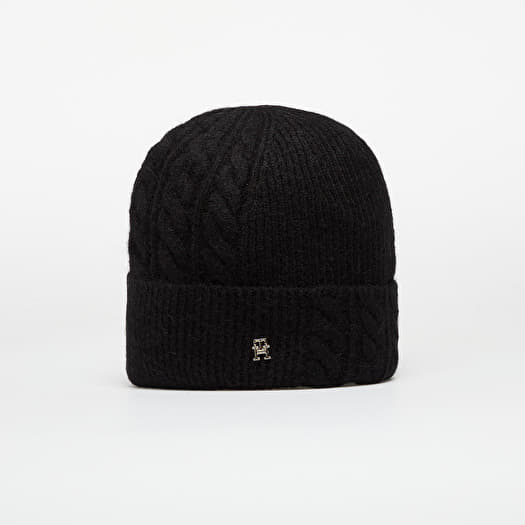 Šešir Tommy Hilfiger Elevated Chic Fluffy Beanie Black