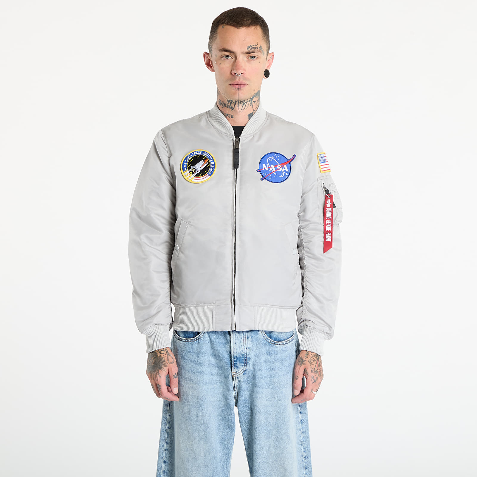 Bomber Alpha Industries MA-1 VF Vintage Fit NASA Pastel Grey XL