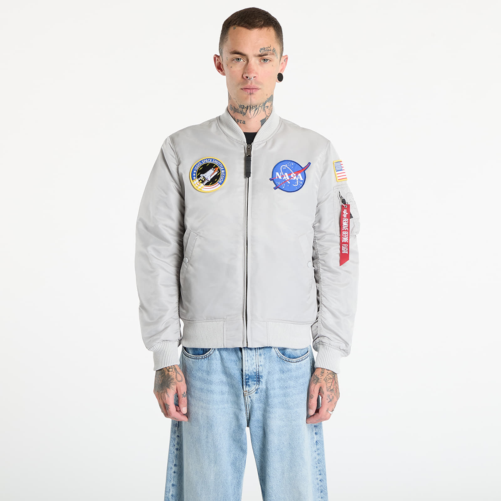 Muške bomber jakne Alpha Industries MA-1 VF Vintage Fit NASA Pastel Grey