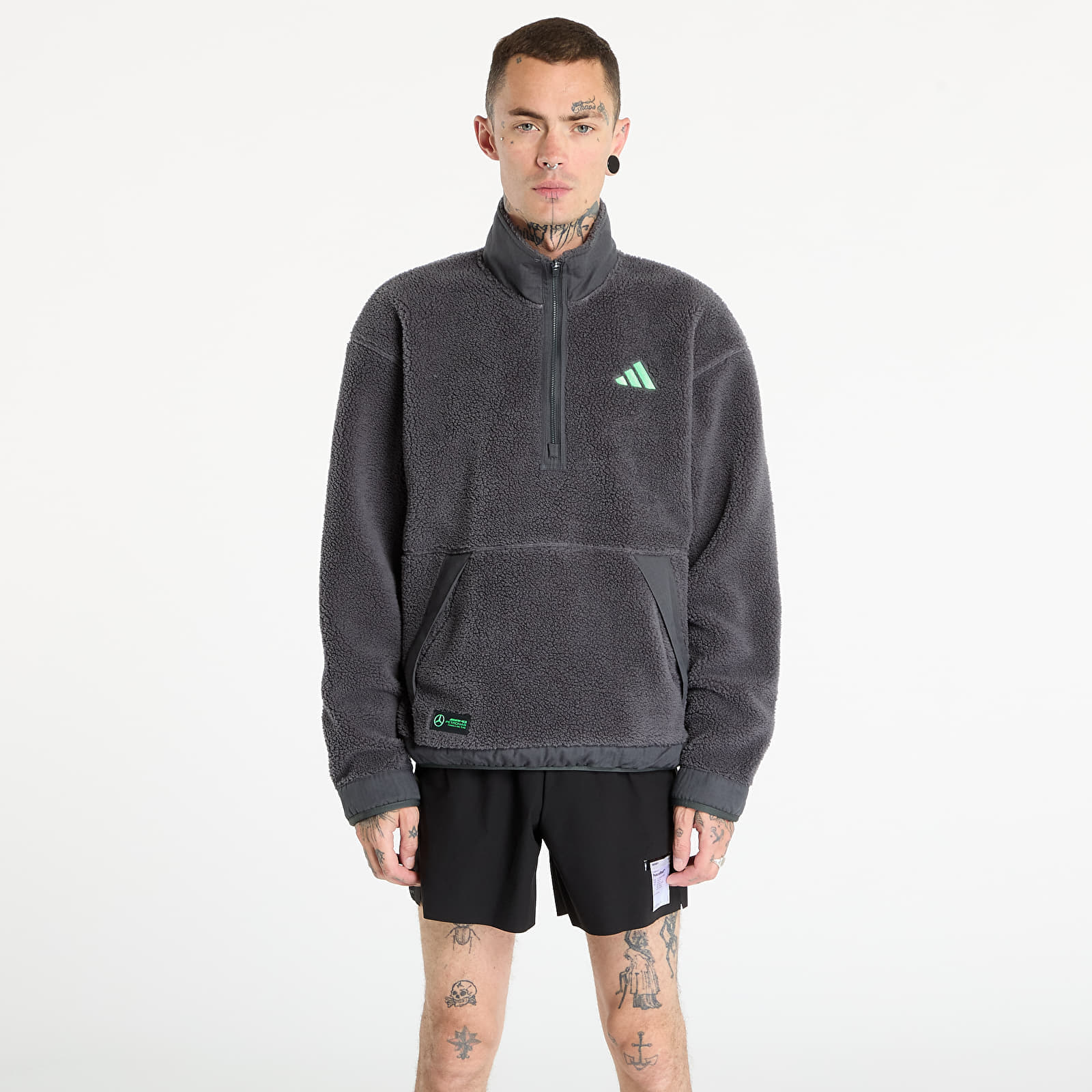 Sweatshirt adidas Mercedes - AMG Petronas Formula One Team Premium Sweat Half-Zip Fleece Dgh Solid Grey M