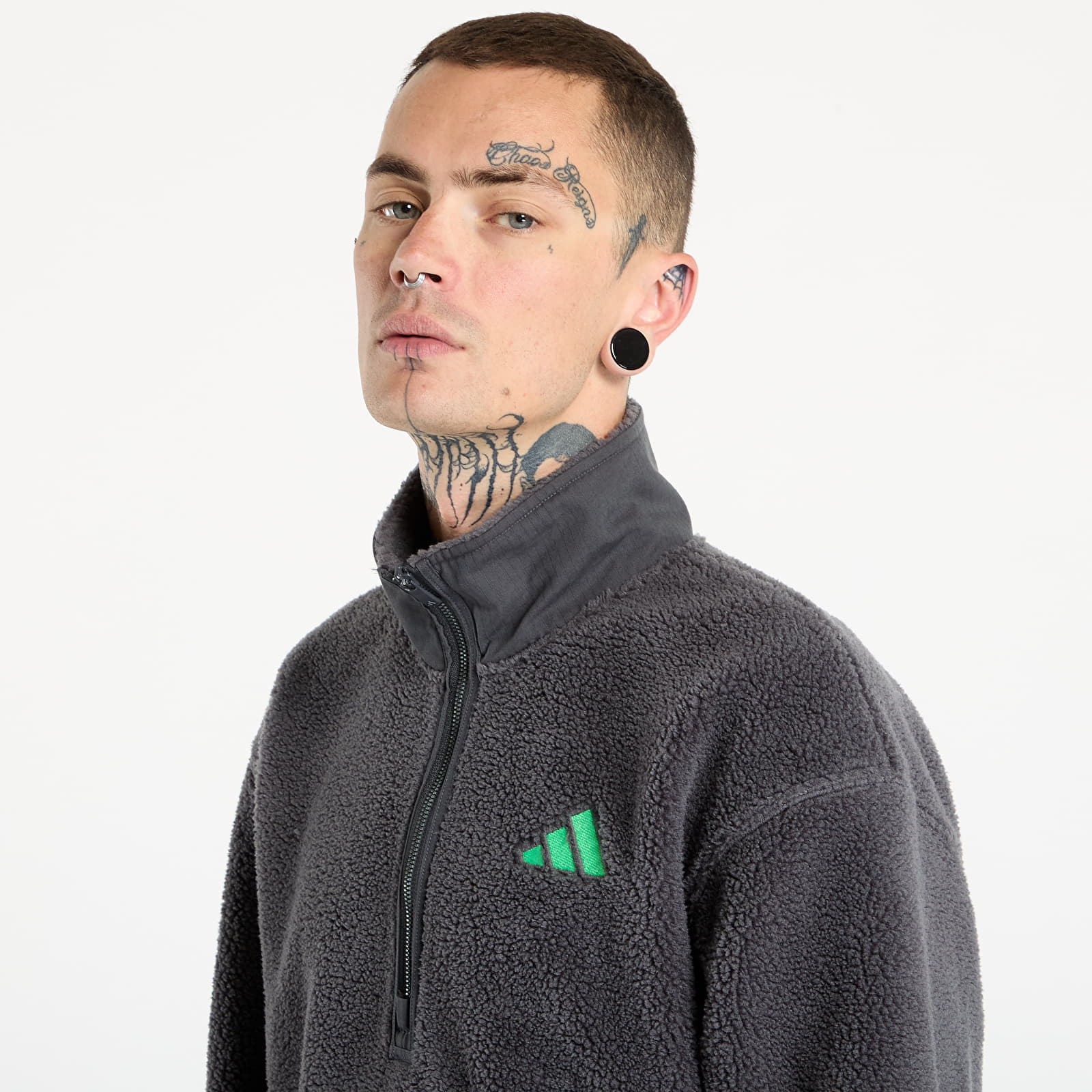 Herren-Sweatshirts adidas Mercedes - AMG Petronas Formula One Team Premium Sweat Half-Zip Fleece Dgh Solid Grey