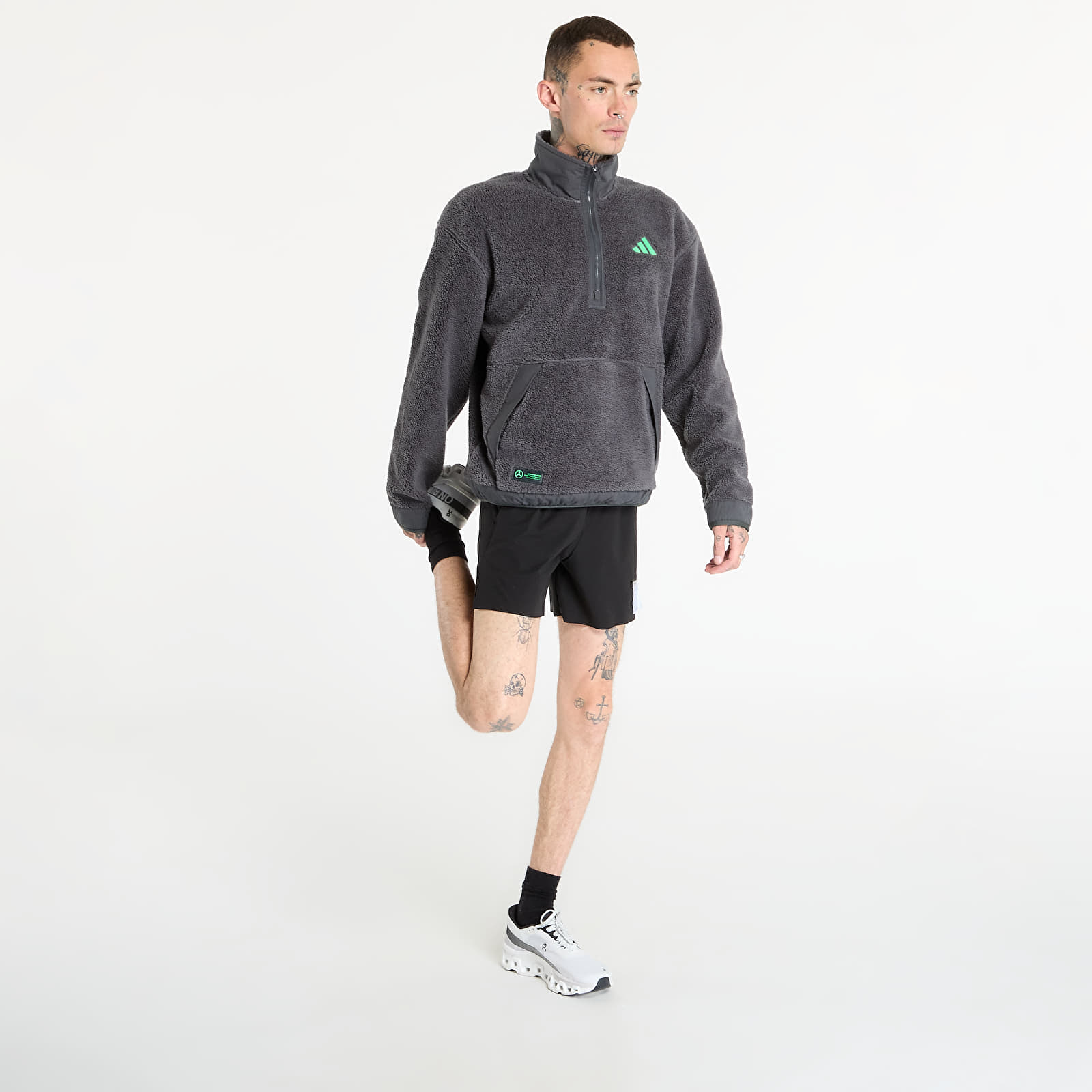 Herren-Sweatshirts adidas Mercedes - AMG Petronas Formula One Team Premium Sweat Half-Zip Fleece Dgh Solid Grey